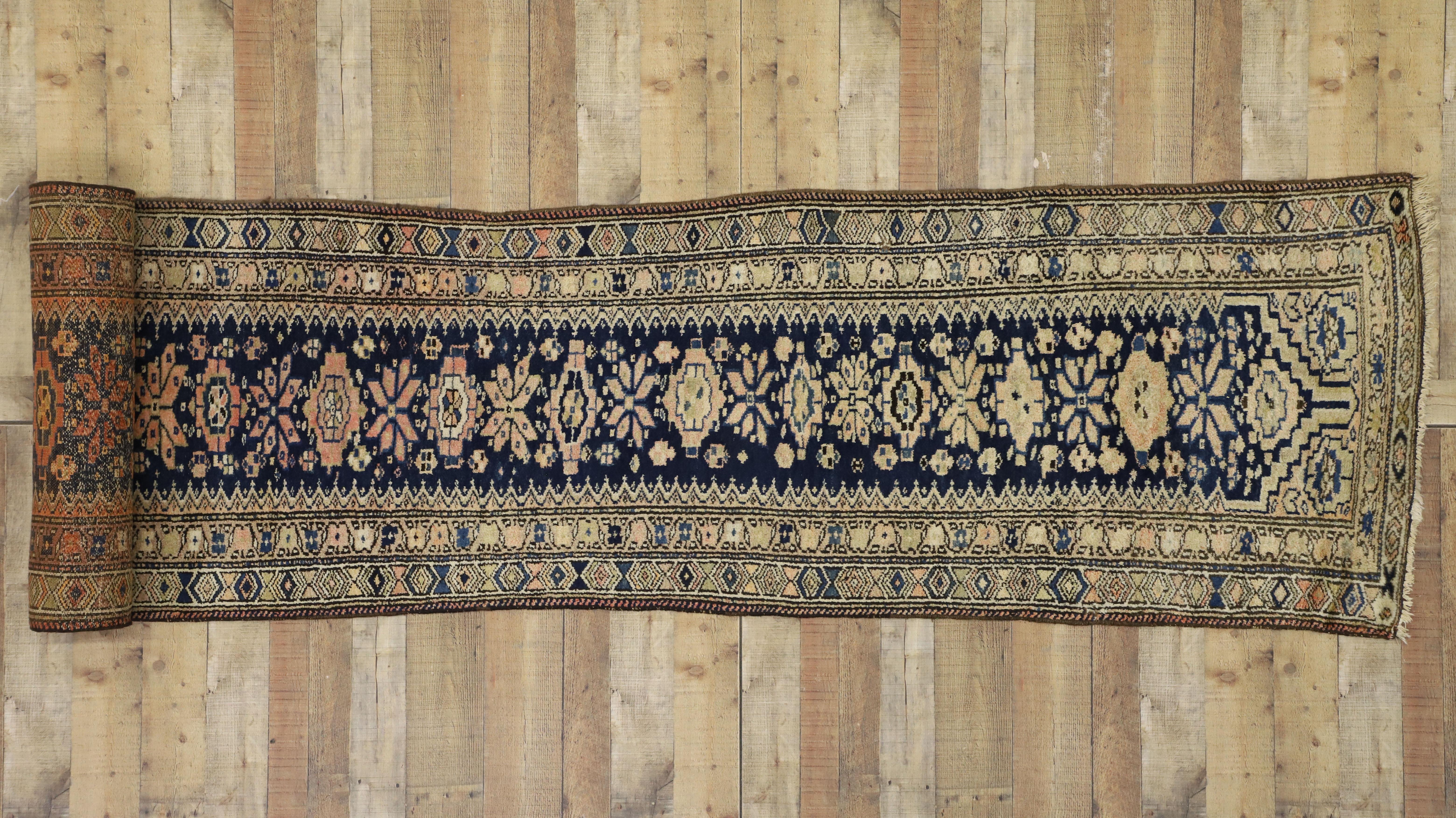 20th Century Antique Persian Malayer Rug Runner, Extra Long Hallway Runner For Sale
