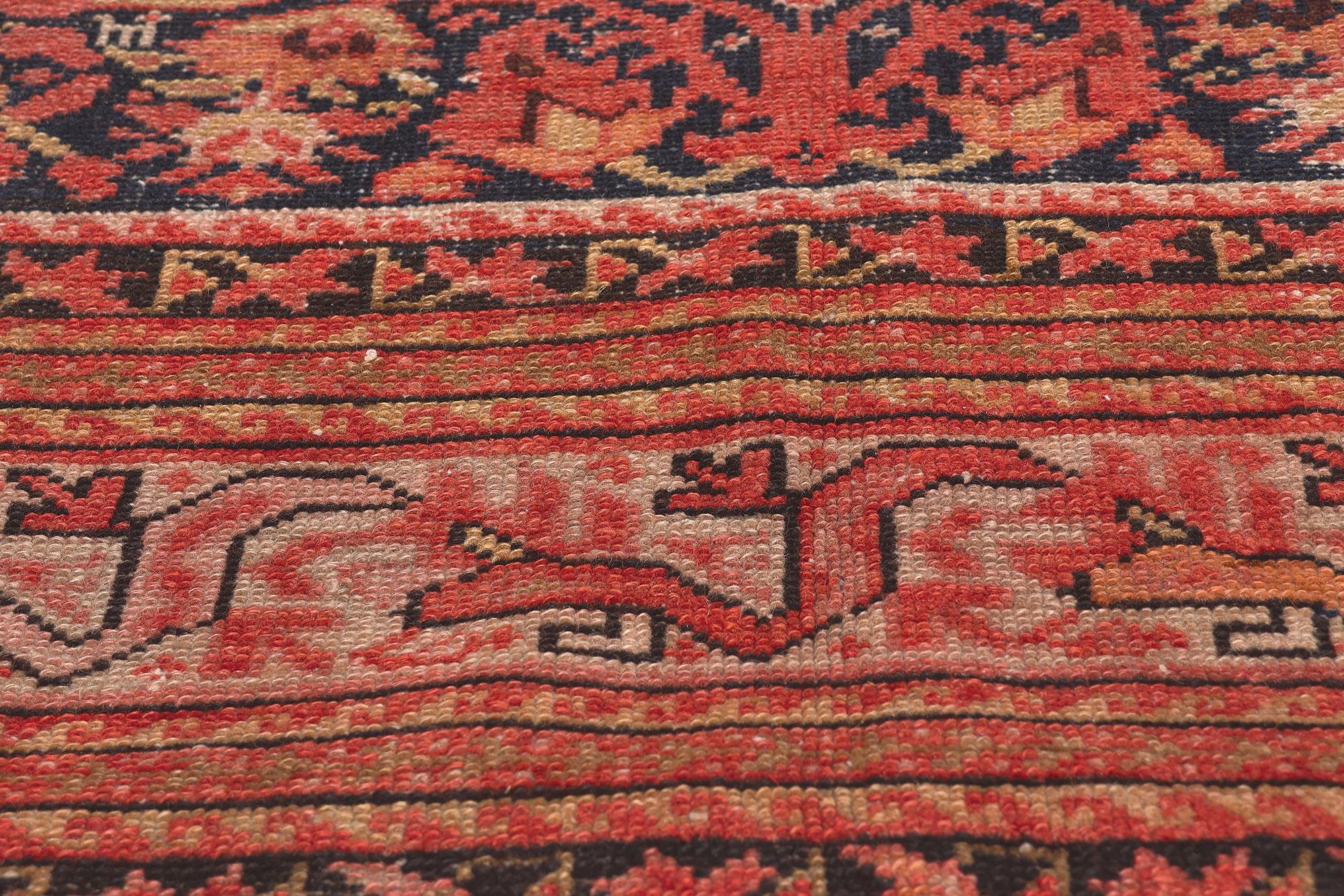20th Century Antique Persian Malayer Rug  Rustic Elegance Meets Timeless Style For Sale