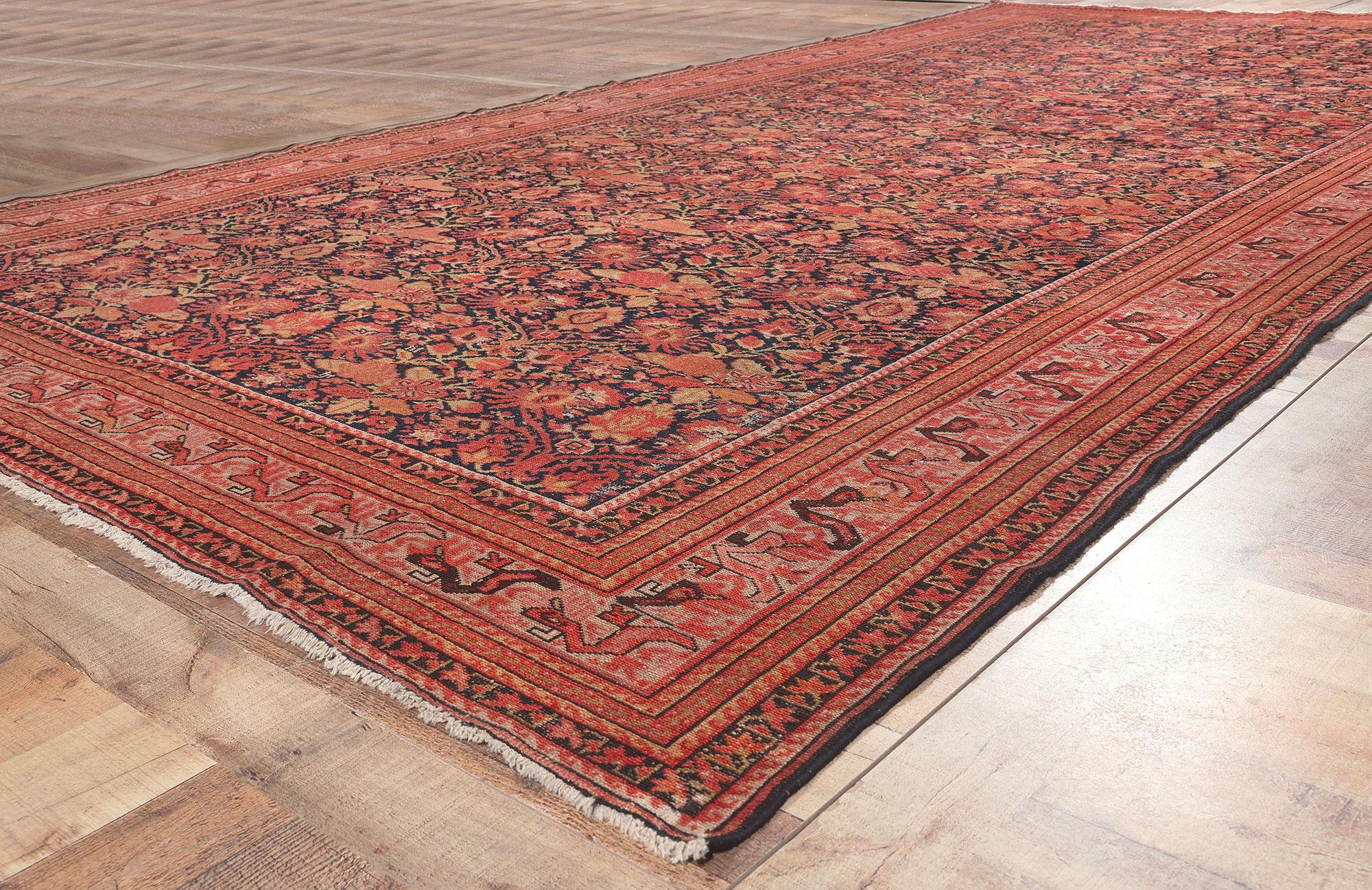 Antique Persian Malayer Rug  Rustic Elegance Meets Timeless Style For Sale 2