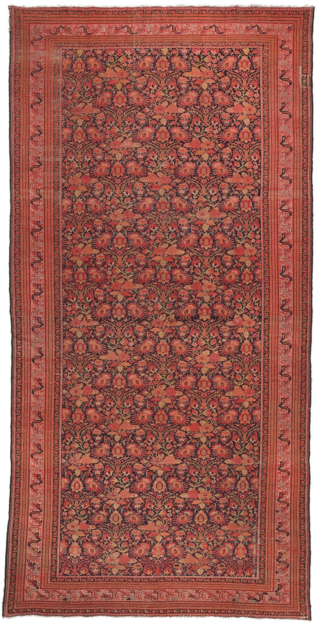 Antique Persian Malayer Rug  Rustic Elegance Meets Timeless Style For Sale
