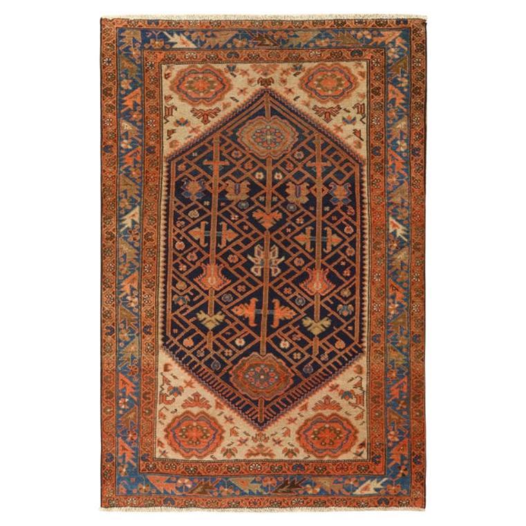 Tapis persan ancien Malayer - Taille : 4 pieds 11 pouces x 3 pieds 3 pouces