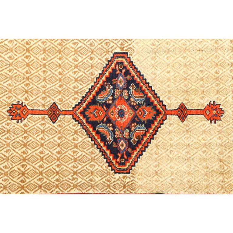 Noué à la main Tapis persan ancien Malayer - Taille : 4 pieds 9 po. x 3 pieds 6 po. en vente