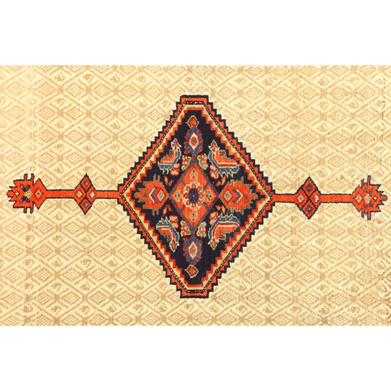 Noué à la main Tapis persan ancien Malayer - Taille : 5 pieds 1 pouces x 3 pieds 5 pouces en vente