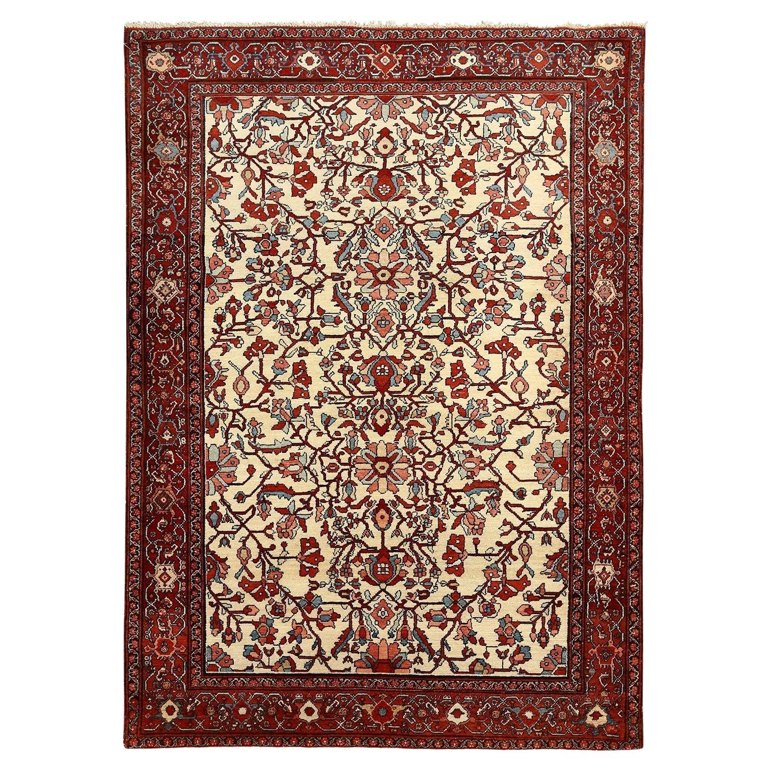 Antique Persian Malayer Rug - Size: 6'2x4'6 For Sale