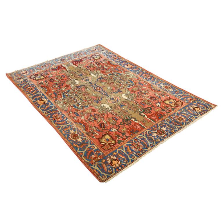 Perse Tapis persan ancien Malayer - Taille : 6'4x4'6 en vente