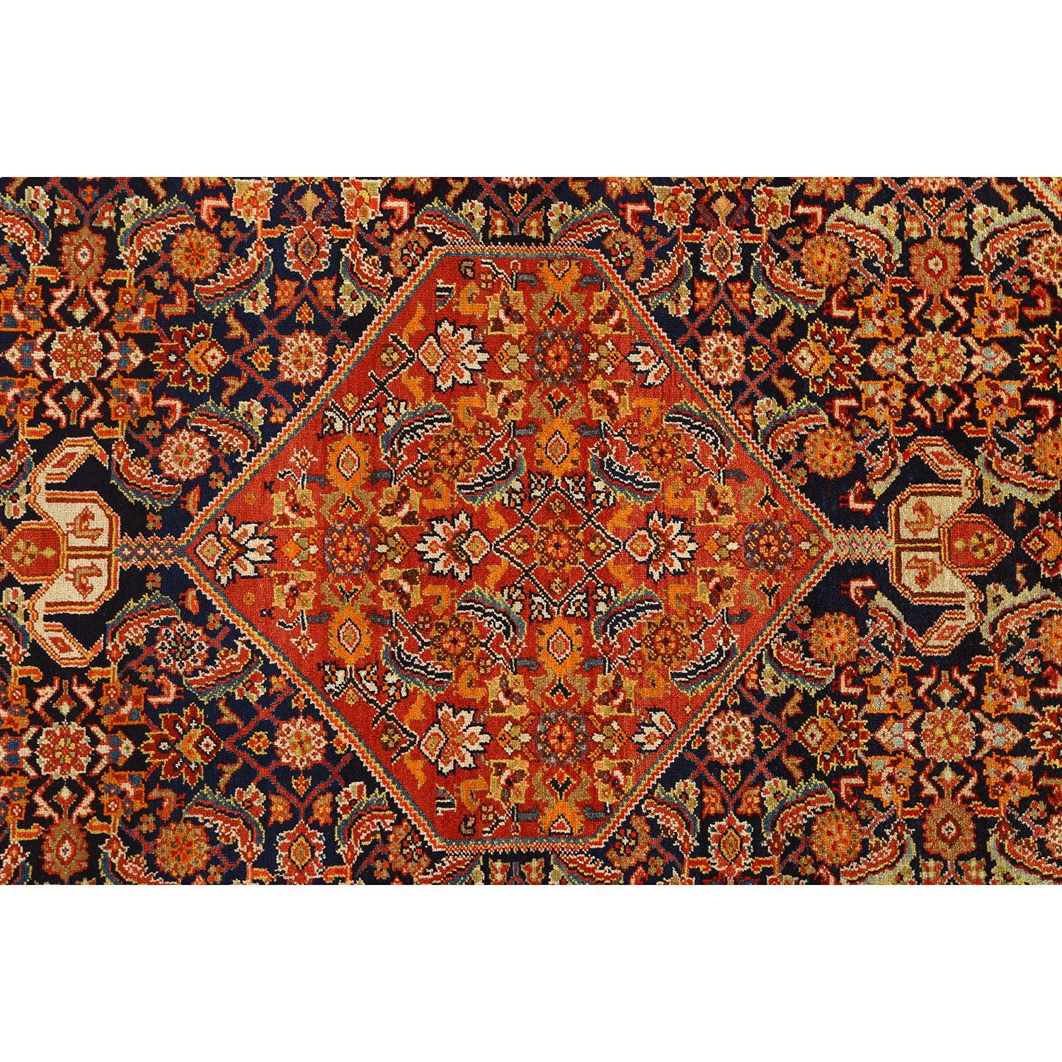 Noué à la main Tapis persan ancien Malayer - Taille : 6'5 X 4'3 en vente