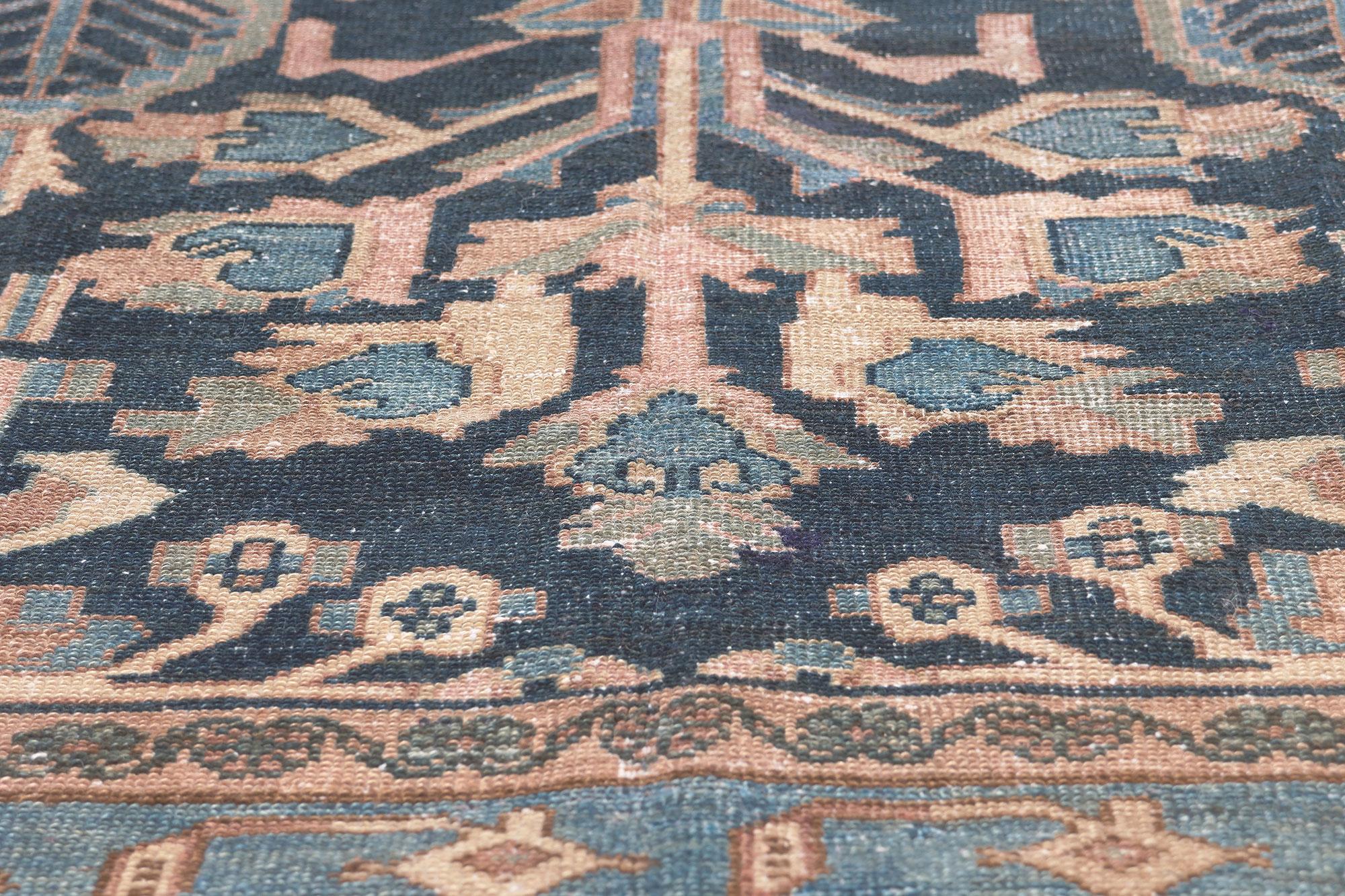 20th Century Antique Persian Malayer Rug, Sophisticated Elegance Meets Rustic Sensibility For Sale