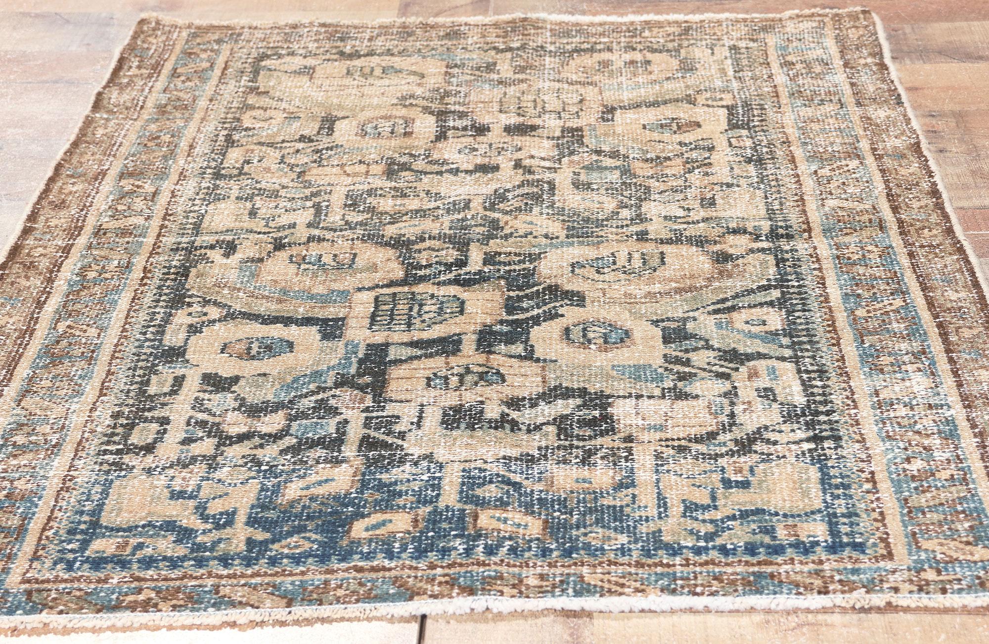 Antique Persian Malayer Rug, Weathered Finesse Meets Natural Elegance For Sale 2