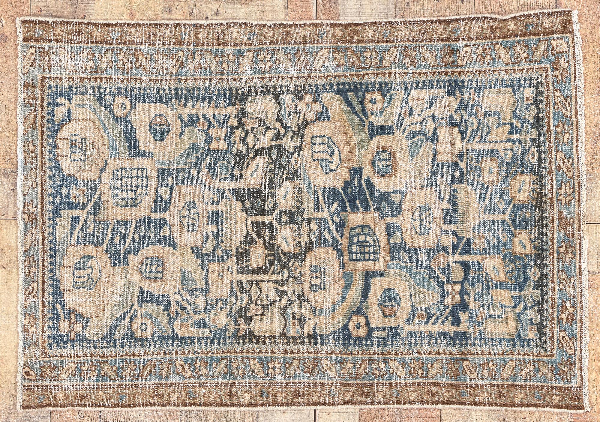 Antique Persian Malayer Rug, Weathered Finesse Meets Natural Elegance For Sale 3