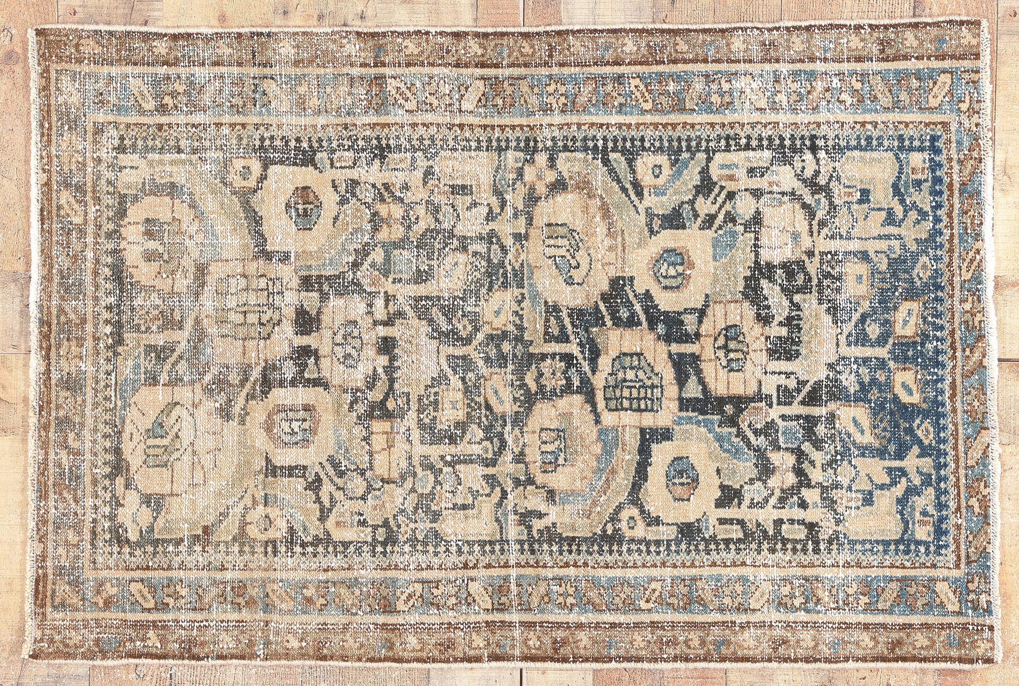 Antique Persian Malayer Rug, Weathered Finesse Meets Natural Elegance For Sale 3