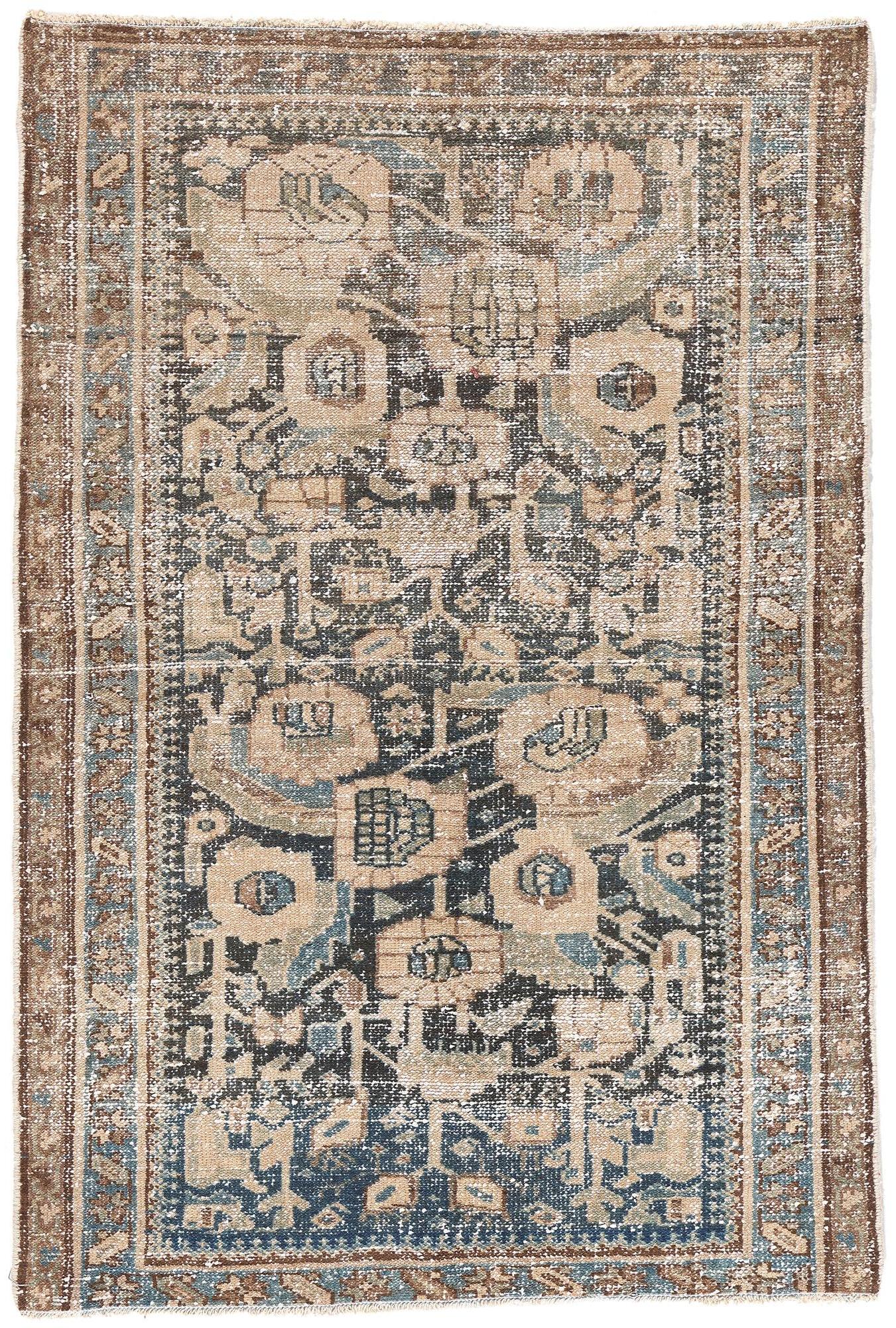 Antique Persian Malayer Rug, Weathered Finesse Meets Natural Elegance For Sale