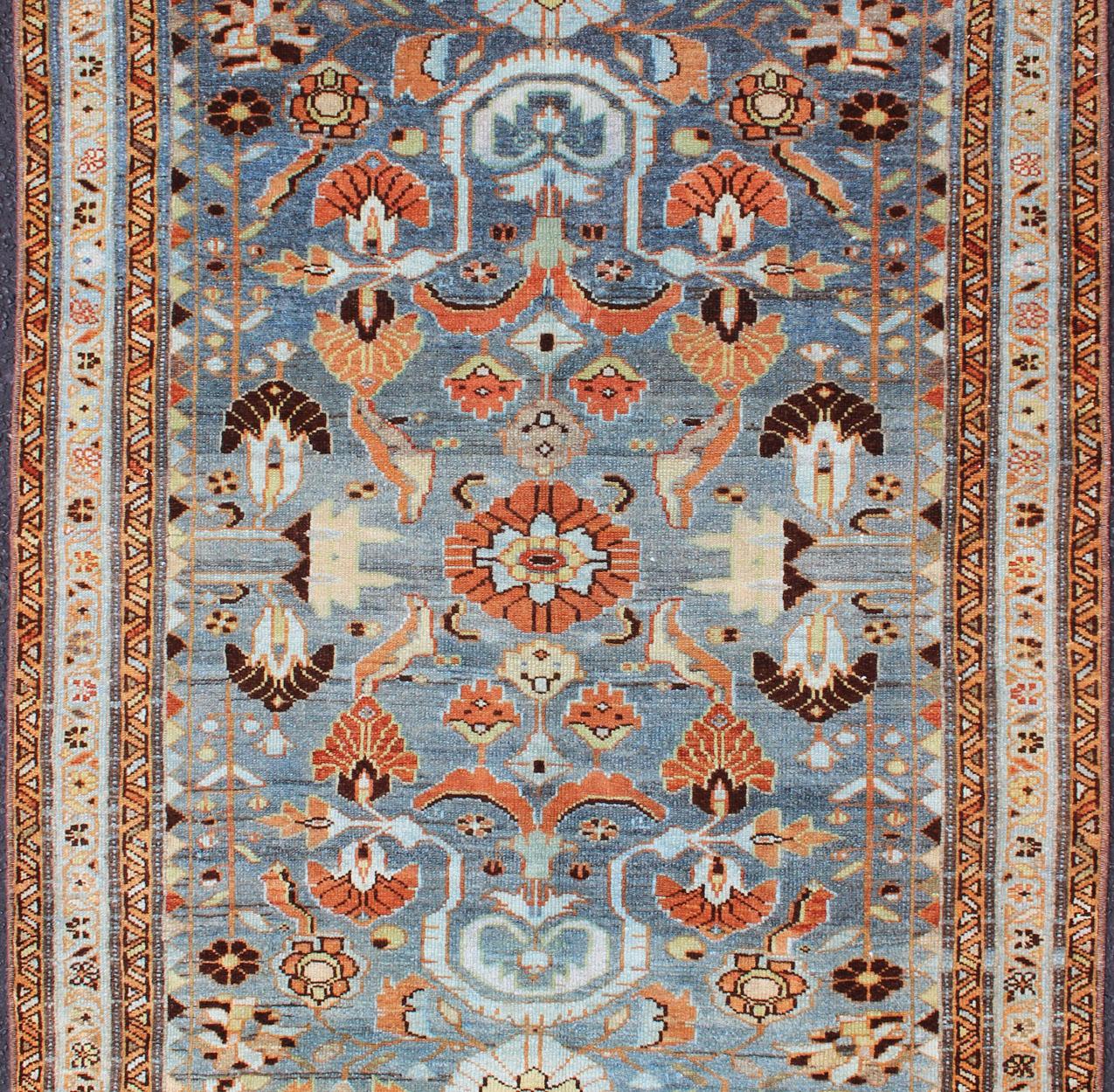 Antique Persian Malayer rug with blue field and stylized floral design, rug SUS-2007-218, country of origin / type: Iran / Malayer, circa 1930.

This antique Persian Malayer rug (circa 1930s) features a unique blend of colors and an intricately