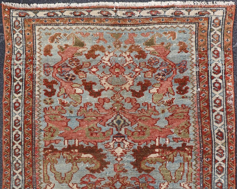 Antique Persian Malayer Rug with a Blue Field and Stylized Floral ...