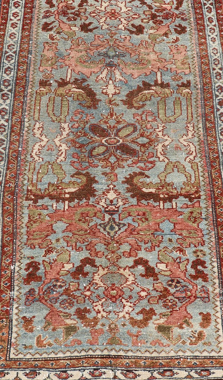 Antique Persian Malayer Rug with a Blue Field and Stylized Floral ...