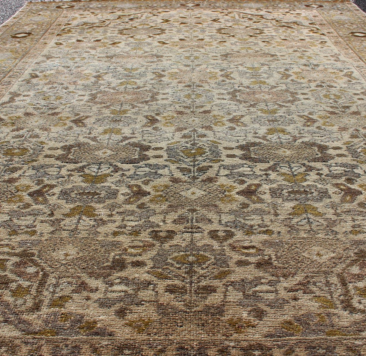 Antique Persian Malayer Rug with All-Over Boteh Design in Earth Tones 4