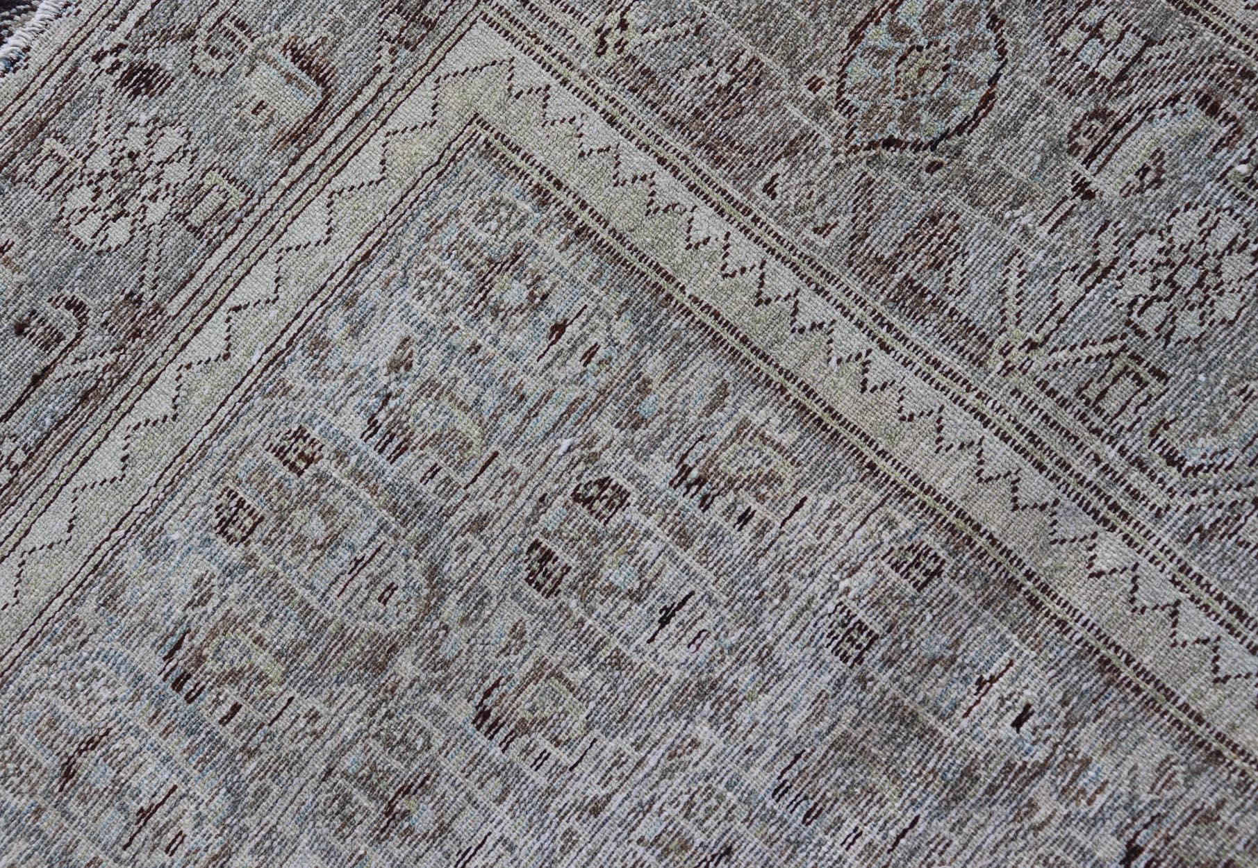 Tapis ancien persan Malayer à motifs géométriques 4'1 x 7'2 en vente 3