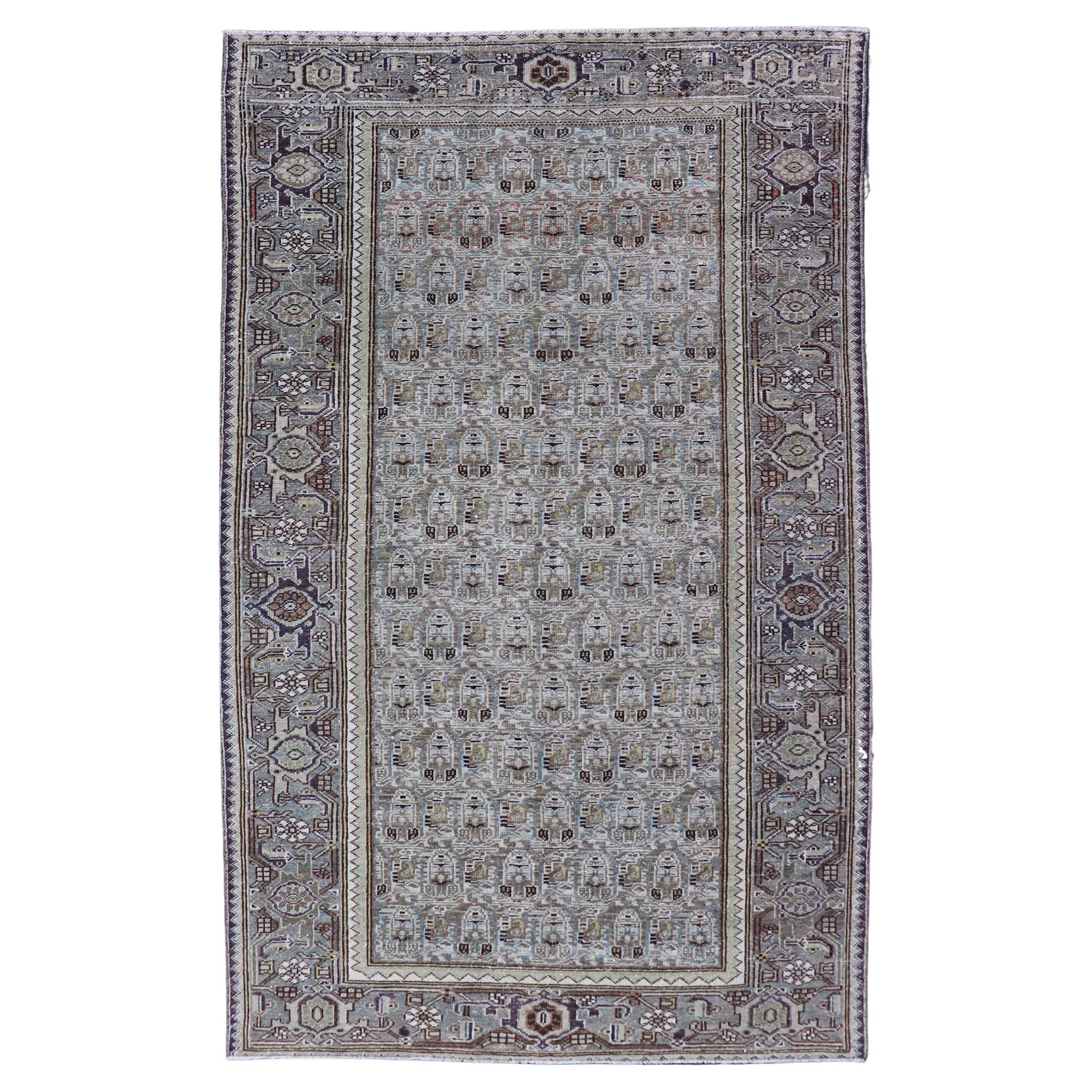 Tapis ancien persan Malayer à motifs géométriques 4
1 x 7
2