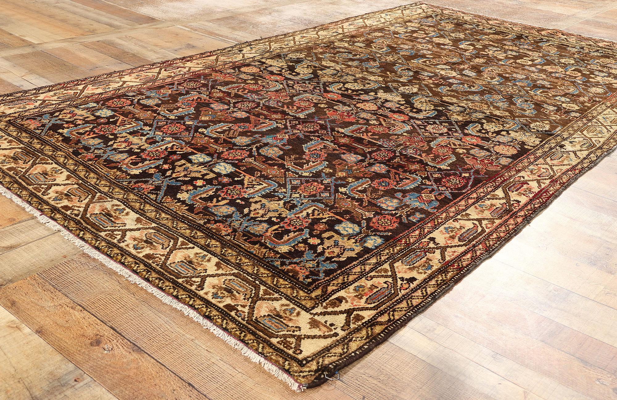Hand-Knotted Antique Persian Malayer Rug, 05'01 x 09'02 For Sale