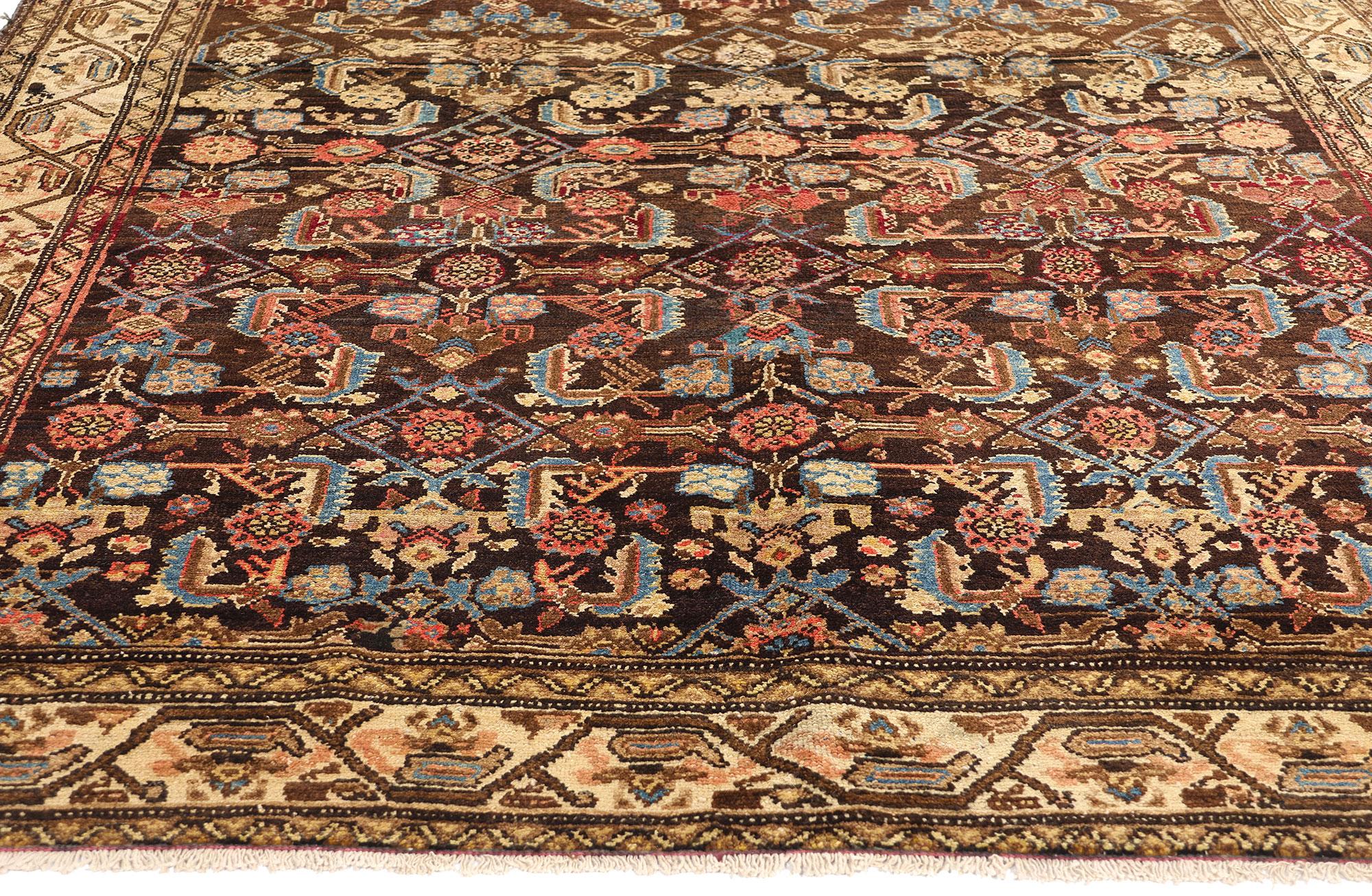 Wool Antique Persian Malayer Rug, 05'01 x 09'02 For Sale