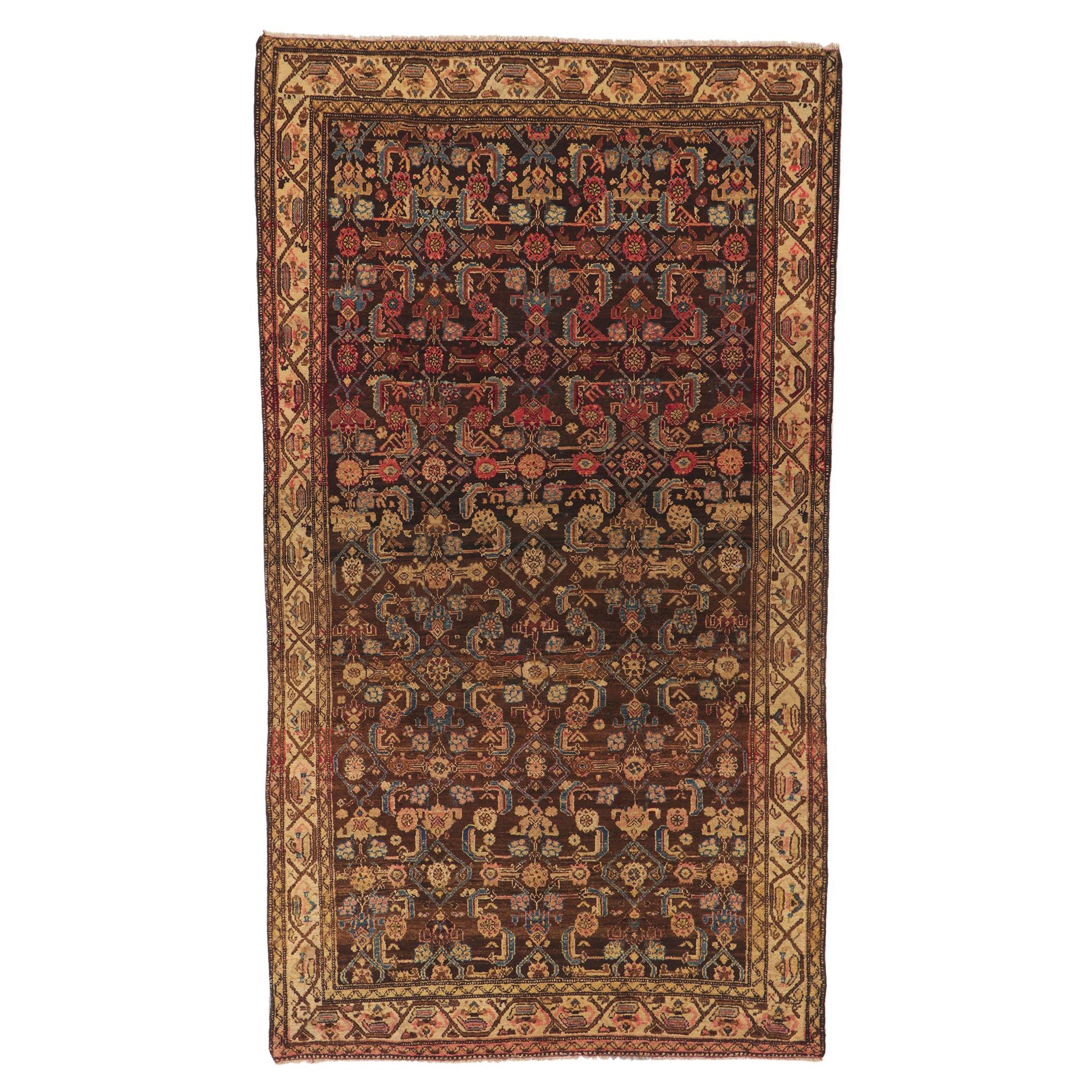 Antique Persian Malayer Rug with All-Over Herati Pattern