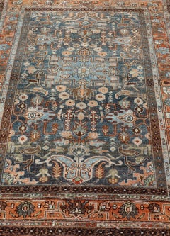 Antique Persian Malayer Rug with All-Over Sub-Geometric Floral Design