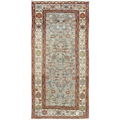 Antique Persian Malayer Rug with All-Over Tribal Design in Gray Background