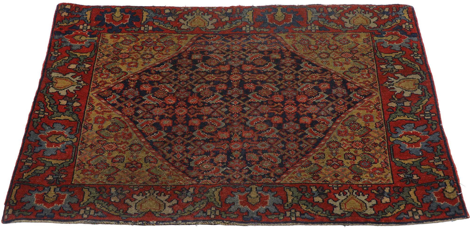 Tabriz Antique Persian Malayer Rug with Arts & Crafts Bungalow Style For Sale