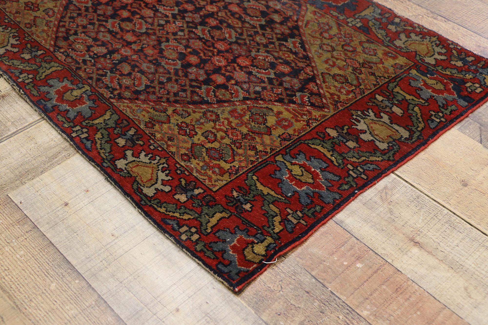 20th Century Antique Persian Malayer Rug with Arts & Crafts Bungalow Style For Sale