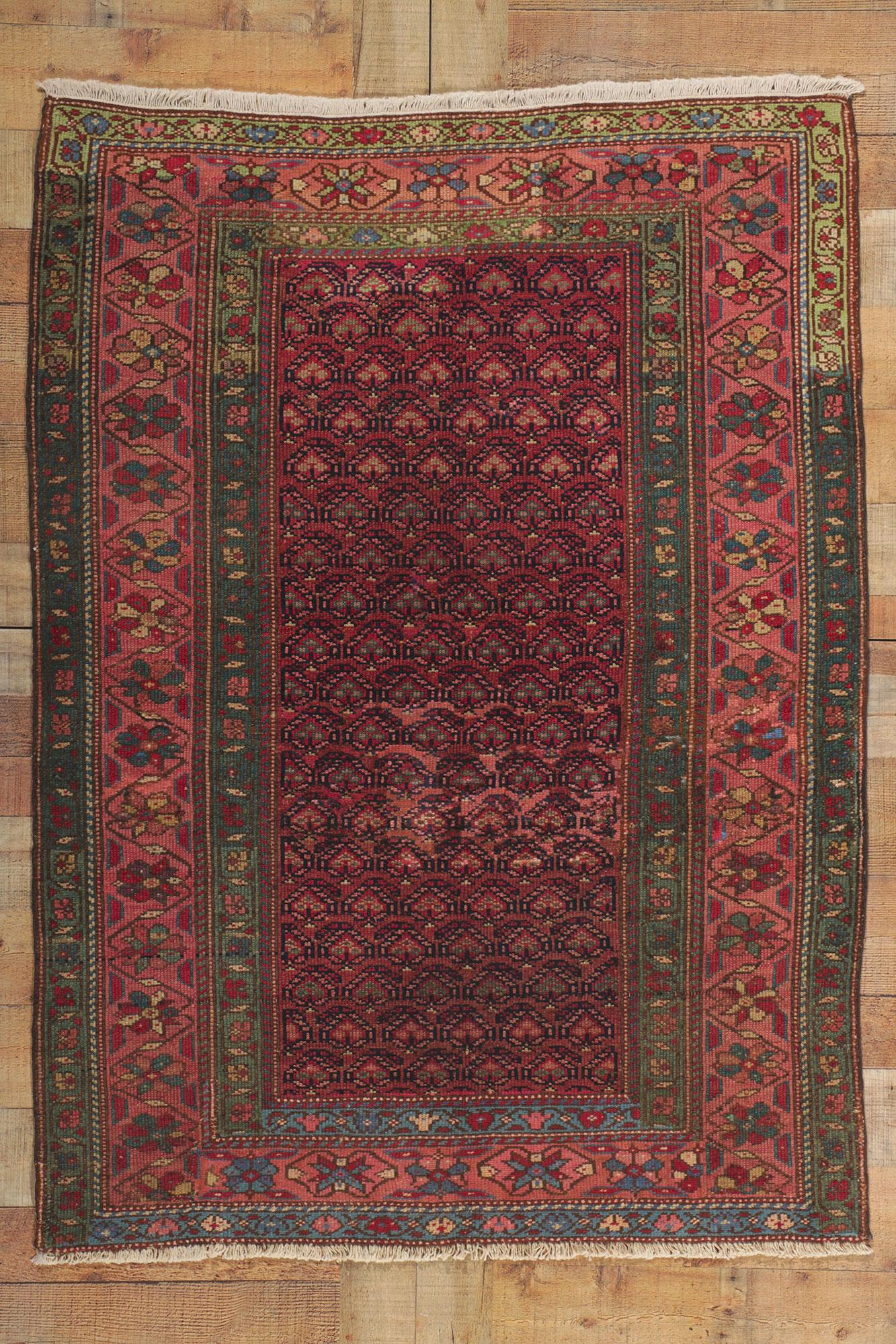 20th Century Antique Persian Malayer Rug with Boteh Pattern For Sale
