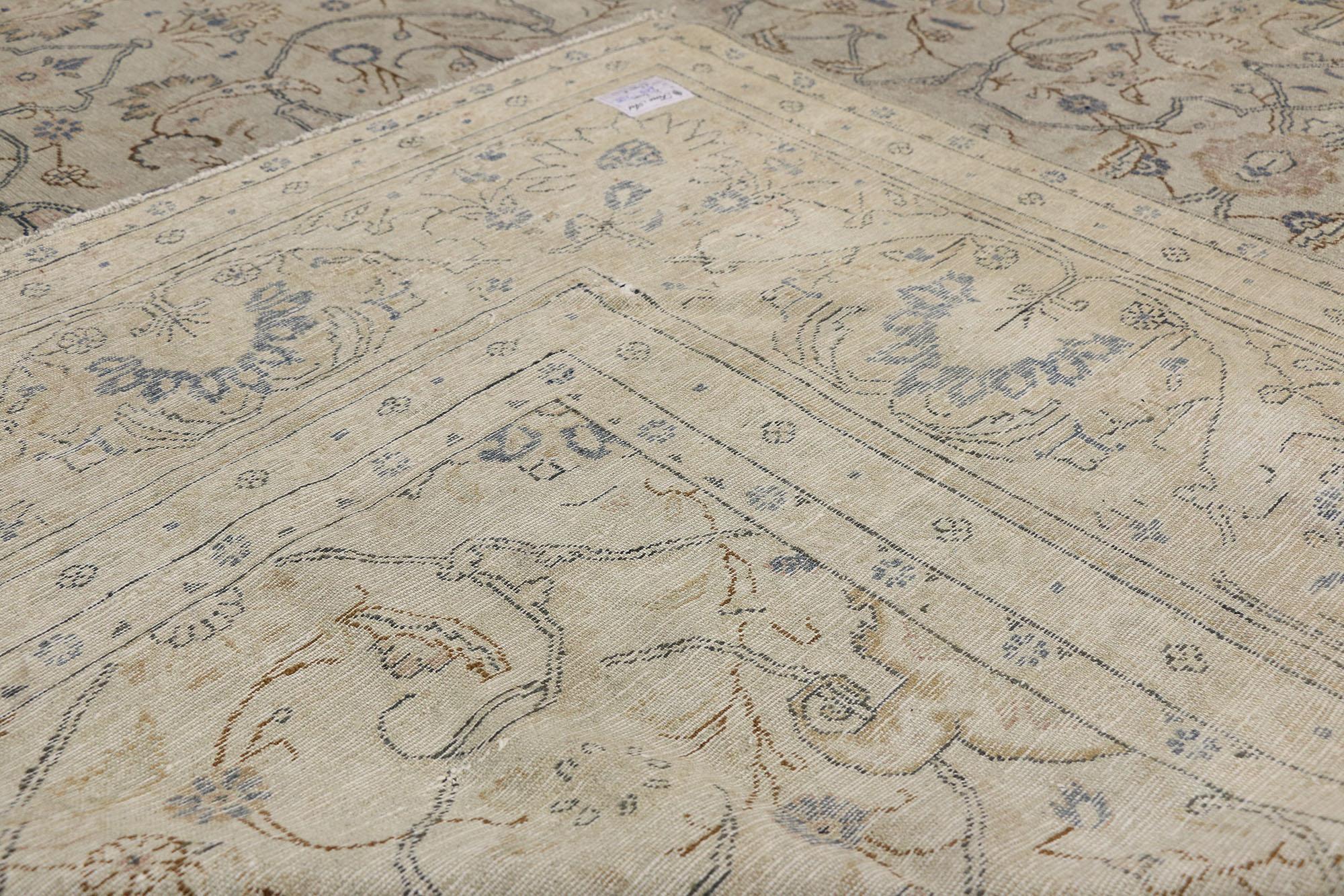 Antique Persian Malayer Rug with Dutch Renaissance and European Style In Distressed Condition For Sale In Dallas, TX