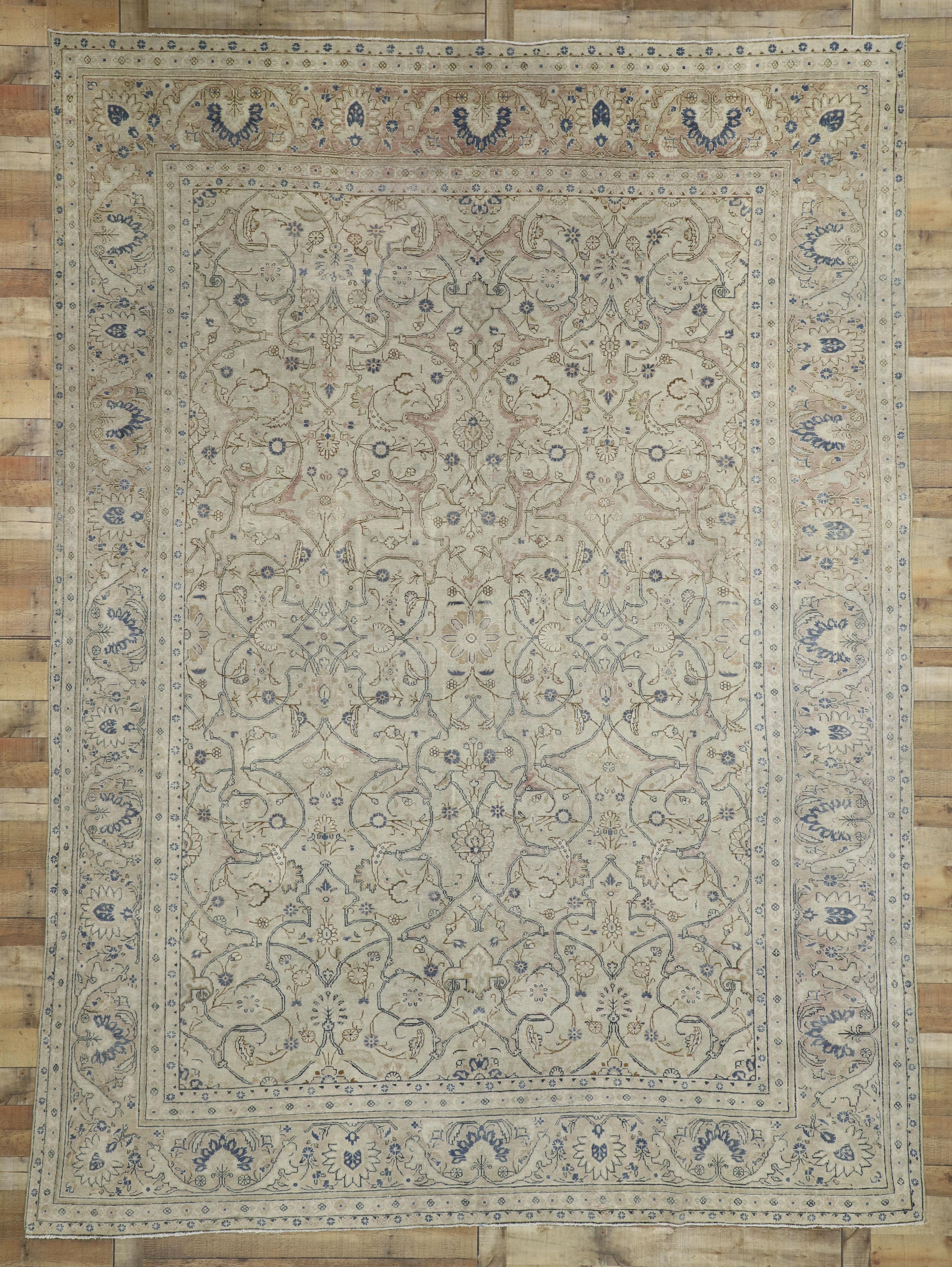 Wool Antique Persian Malayer Rug with Dutch Renaissance and European Style For Sale