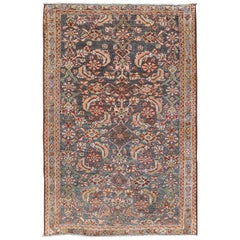 Tapis persan ancien Malayer à motifs floraux et palette de couleurs riche 2'3"X3'7"