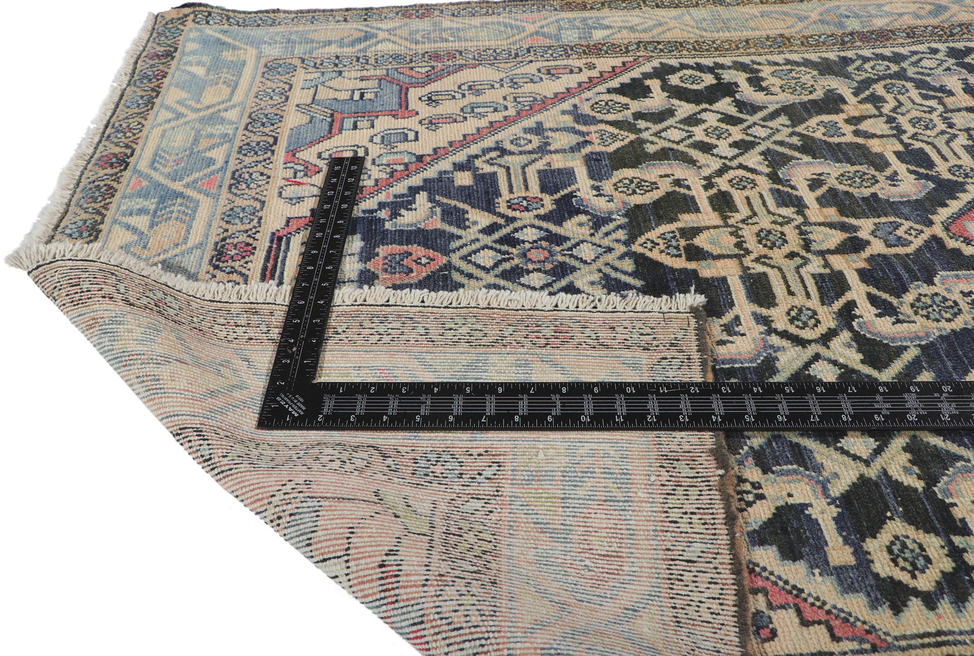 Wool 1920's Persian Malayer Carpet with Modern Style For Sale