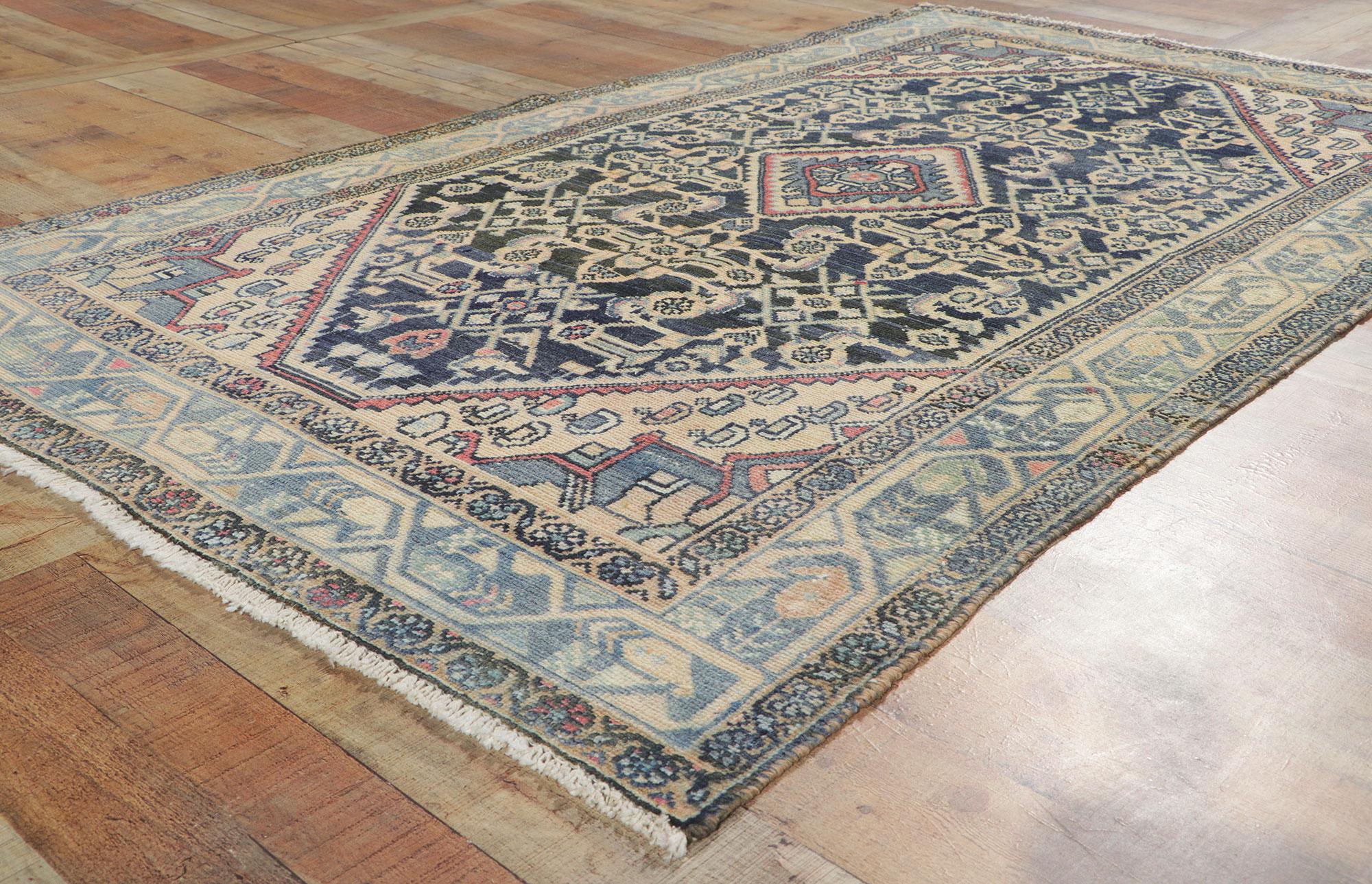 1920's Persian Malayer Carpet with Modern Style For Sale 1