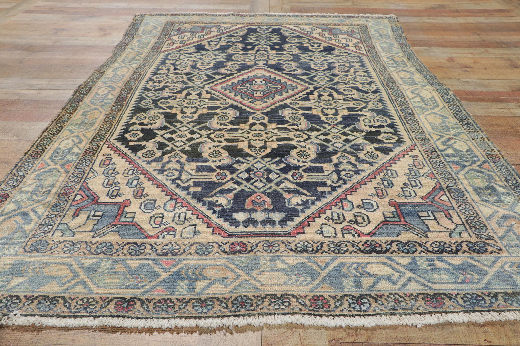 Antique Persian Malayer Rug with Herati Design For Sale 1
