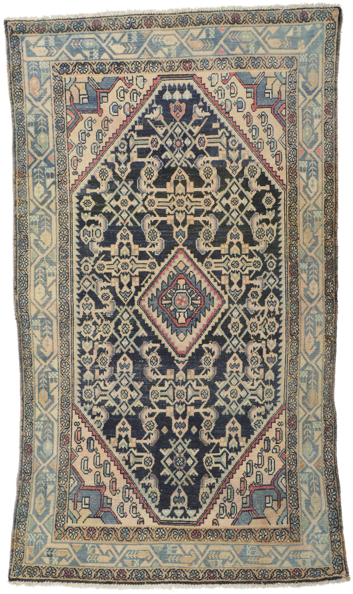 1920's Persian Malayer Carpet with Modern Style For Sale 4