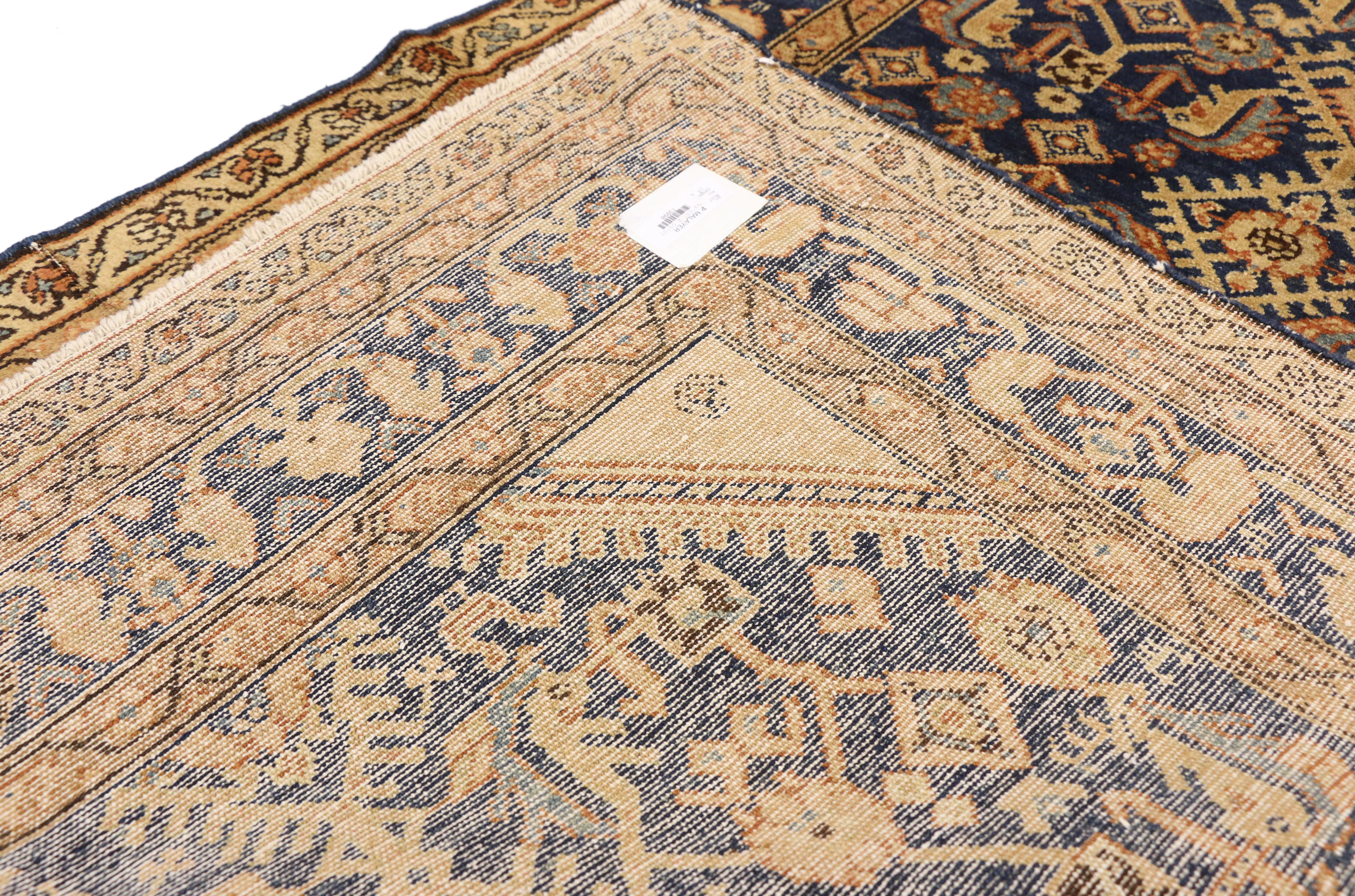 Antiker persischer Malayer-Teppich im Hollywood-Regency-Stil (Handgeknüpft) im Angebot