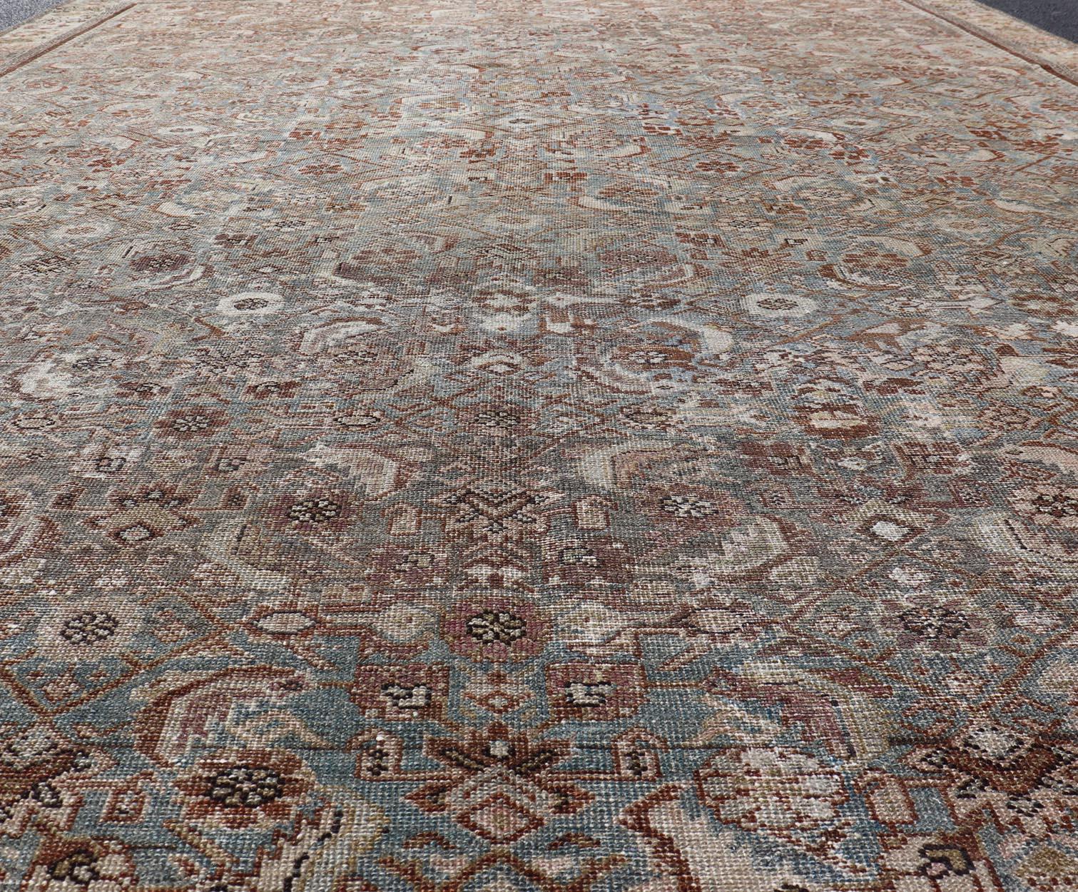Antico tappeto persiano Malayer con intricati disegni floreali 9'6 x 13'1 in vendita 3