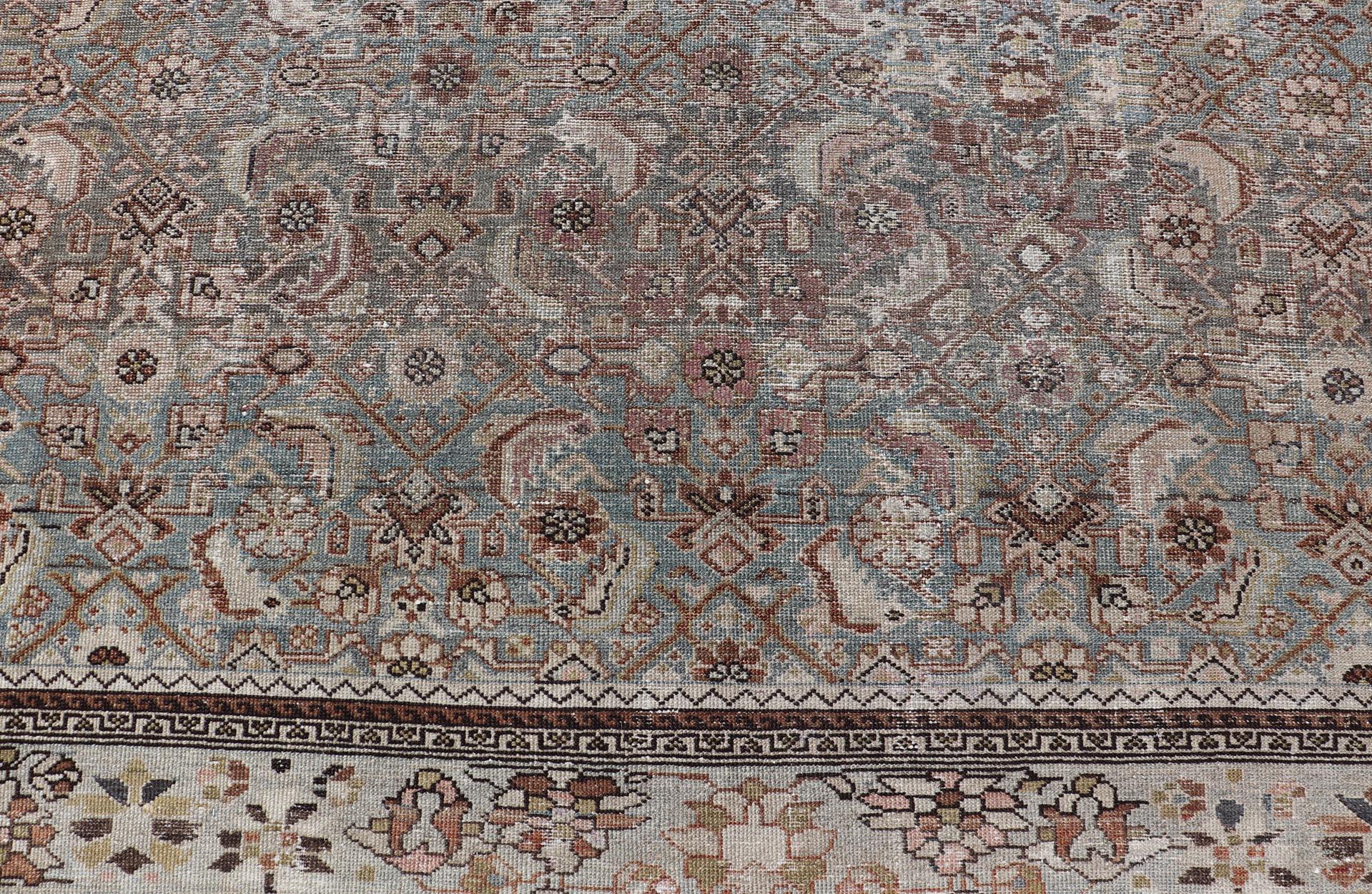 Antico tappeto persiano Malayer con intricati disegni floreali 9'6 x 13'1 in vendita 4