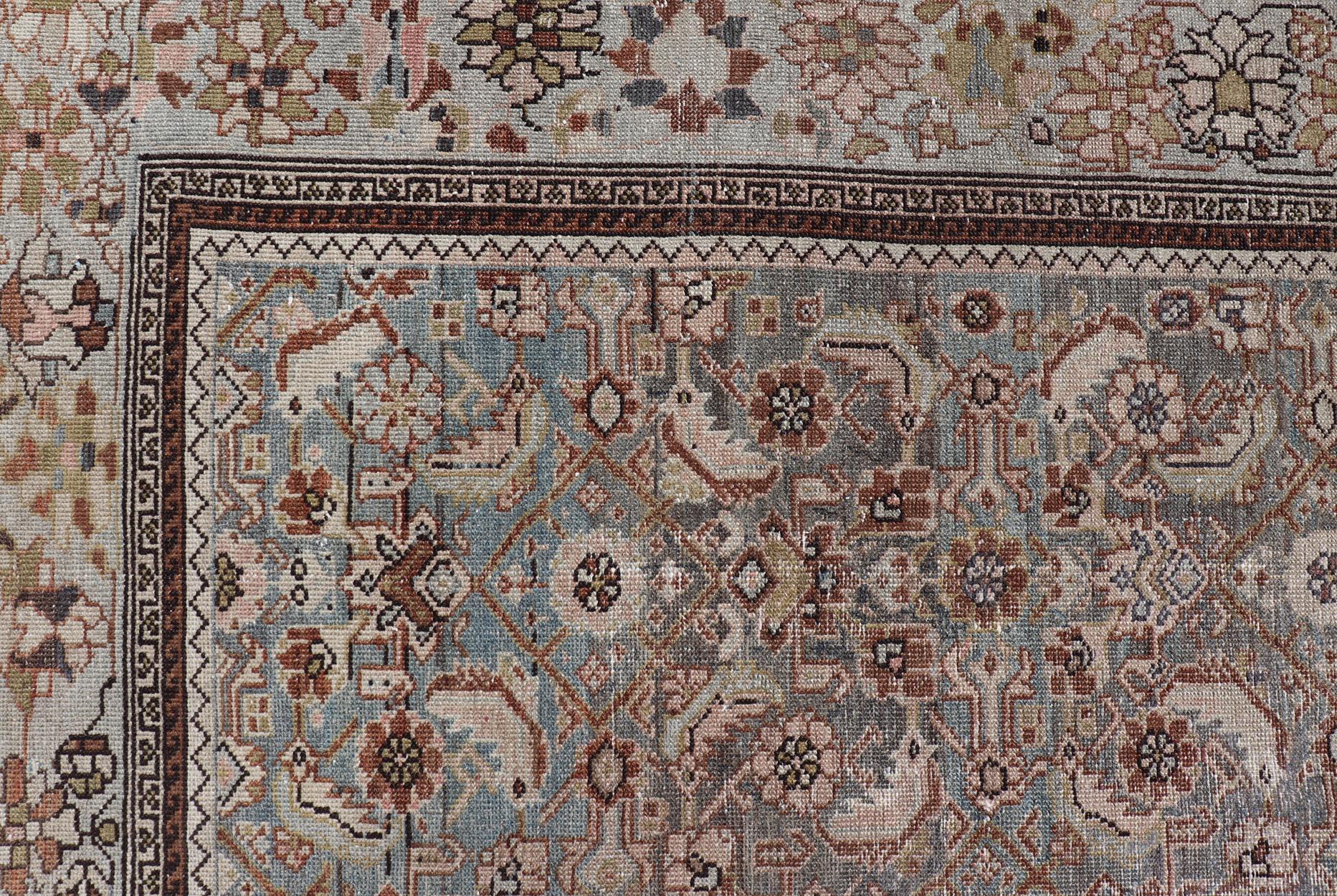 Antico tappeto persiano Malayer con intricati disegni floreali 9'6 x 13'1 in vendita 5