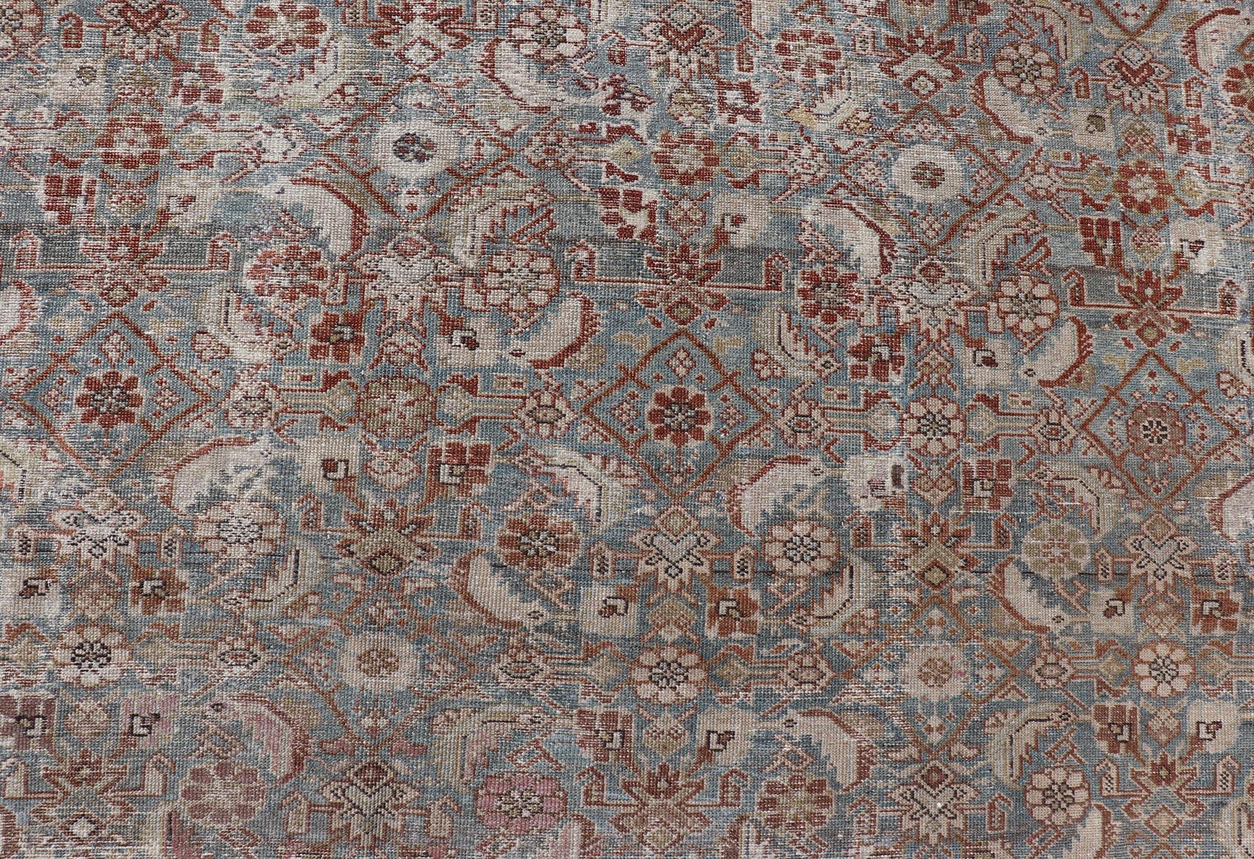 Antico tappeto persiano Malayer con intricati disegni floreali 9'6 x 13'1 in vendita 6