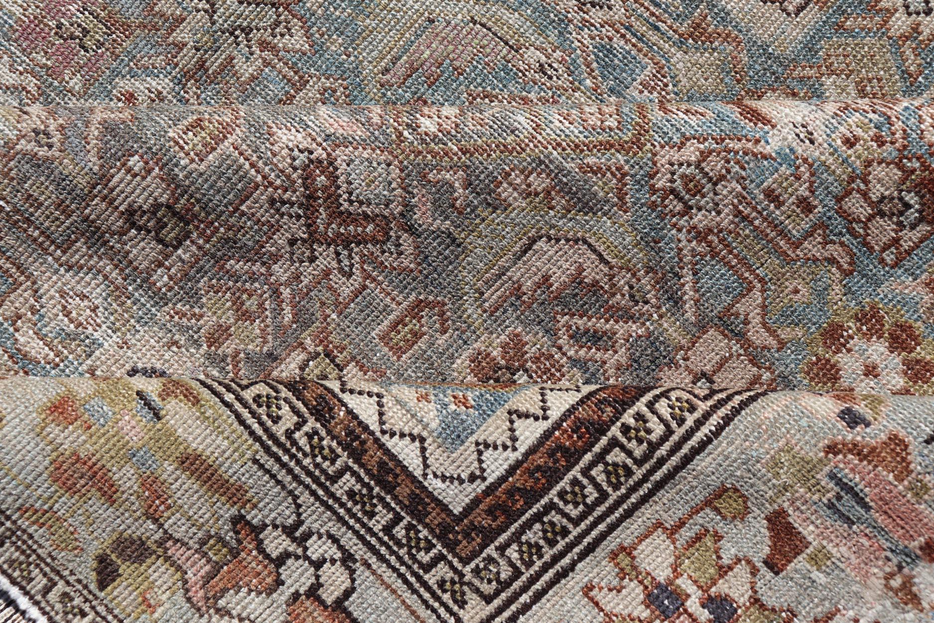 Antico tappeto persiano Malayer con intricati disegni floreali 9'6 x 13'1 in vendita 1