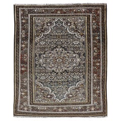 Antique Persian Malayer Rug with Intricate Botanical Design 3'6 x 4'5