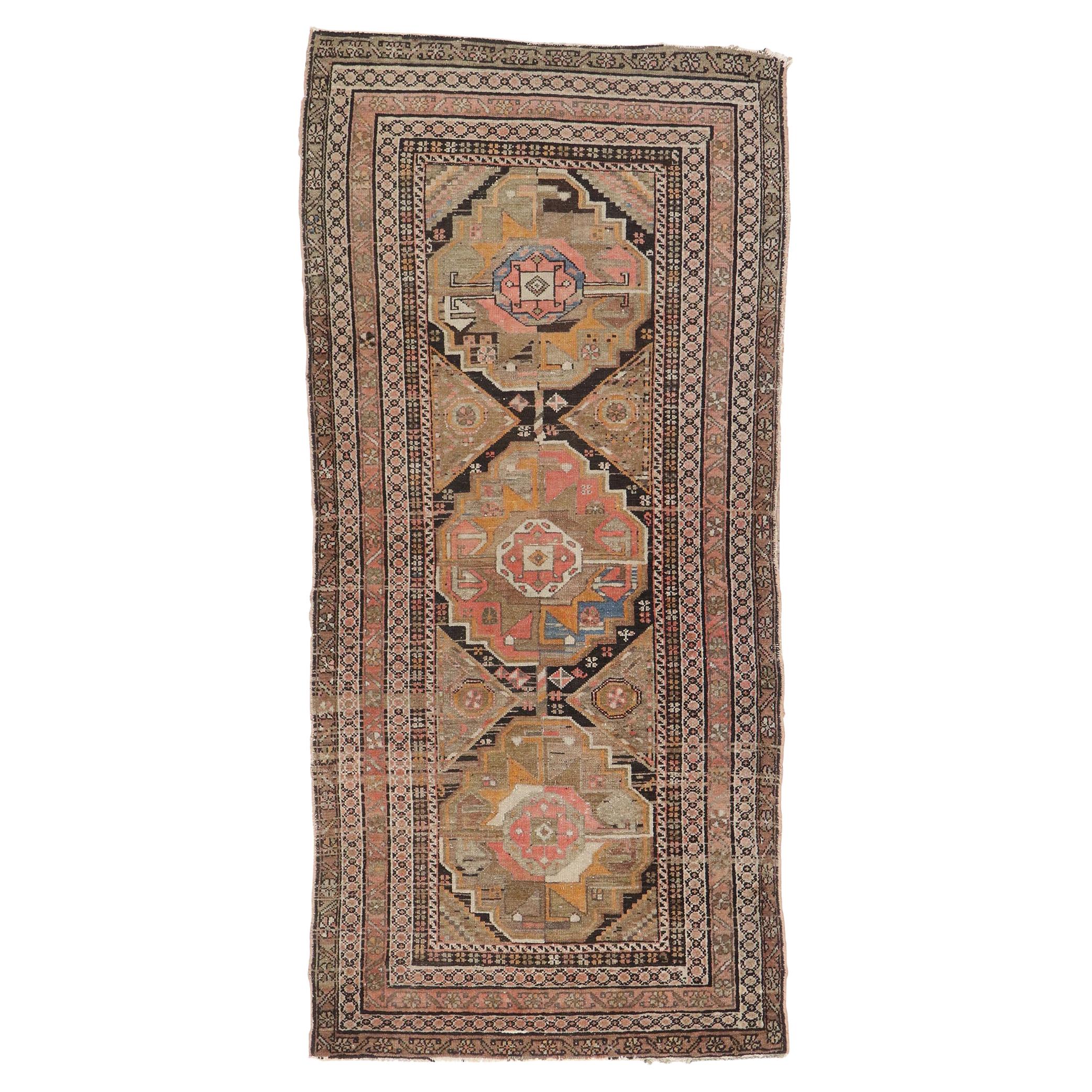 Antique Persian Malayer Rug with Mid-Century Modern Bohemian Style For Sale