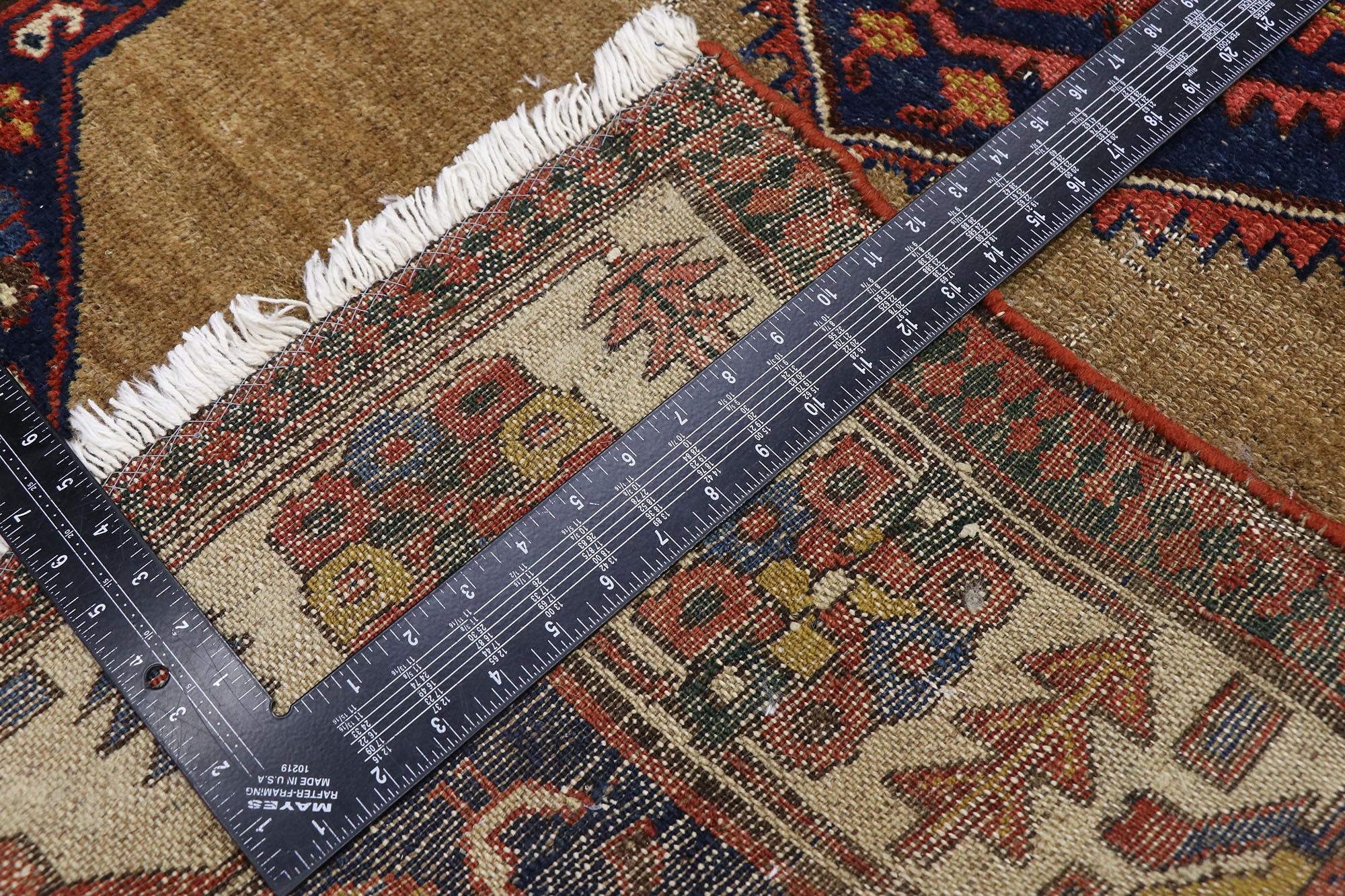 20th Century Antique Persian Malayer Rug with Mid-Century Modern Style For Sale