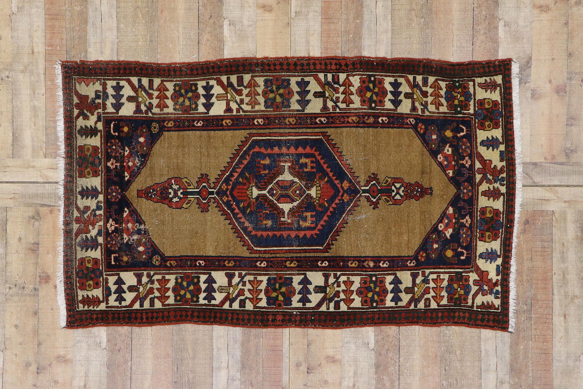 Antique Persian Malayer Rug with Mid-Century Modern Style For Sale 2