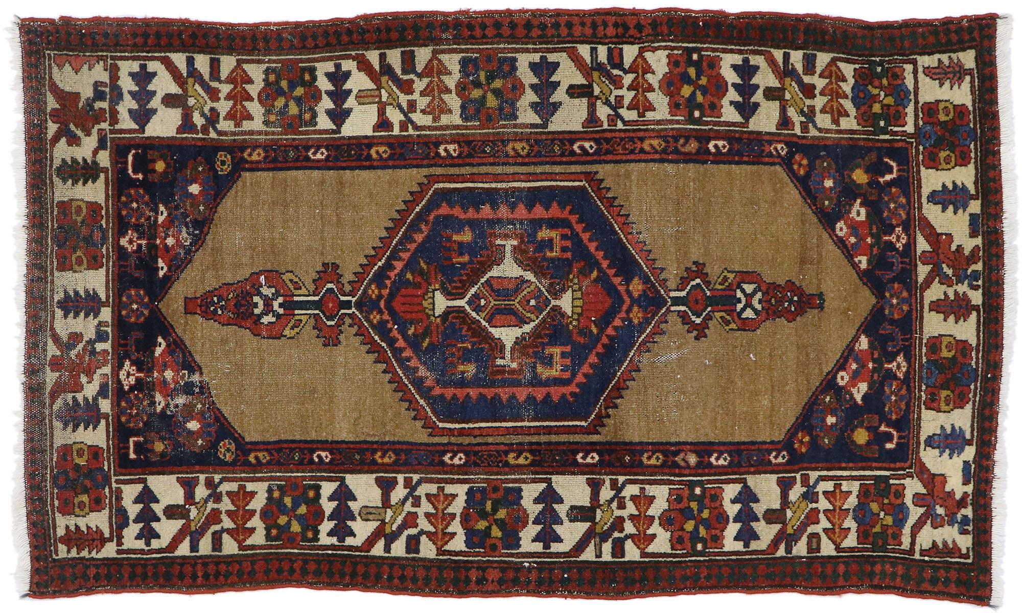 Antique Persian Malayer Rug with Mid-Century Modern Style For Sale 3