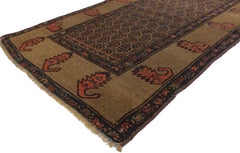 Antique Earth-Tone Persian Malayer Carpet