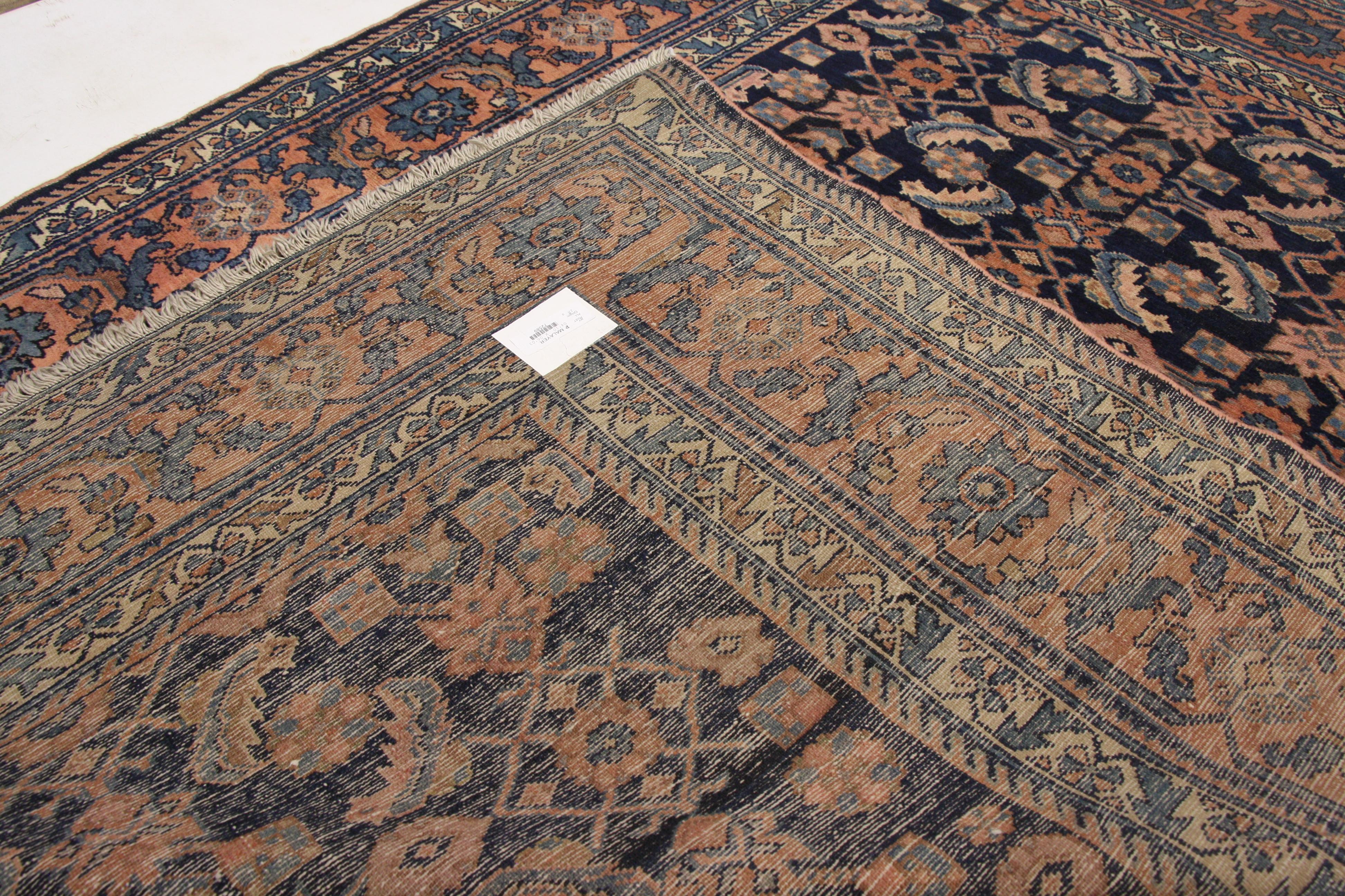Hand-Knotted Antique Persian Malayer Rug with Modern Traditional Style