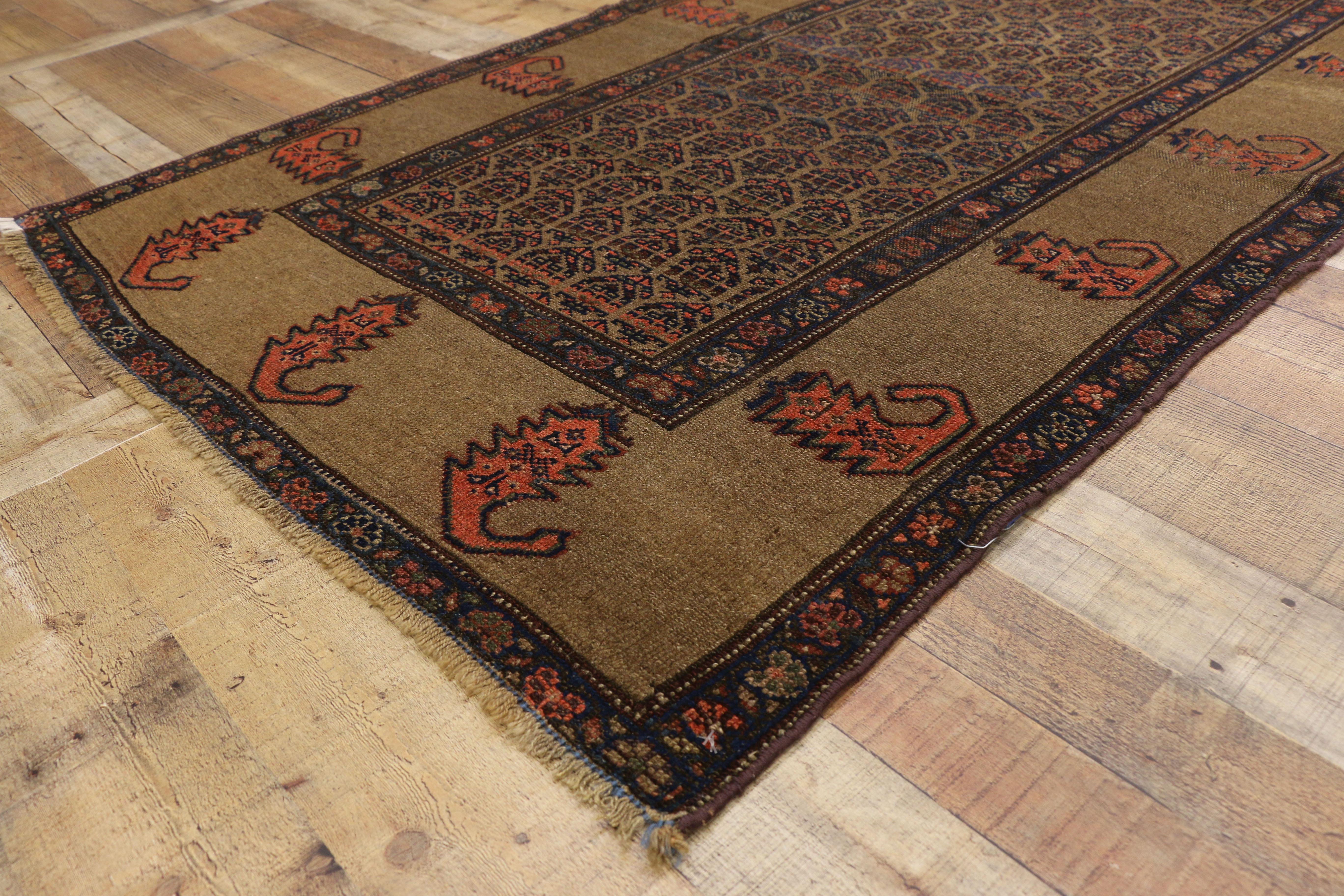 Wool Antique Persian Malayer Rug with Modern Traditional Style For Sale